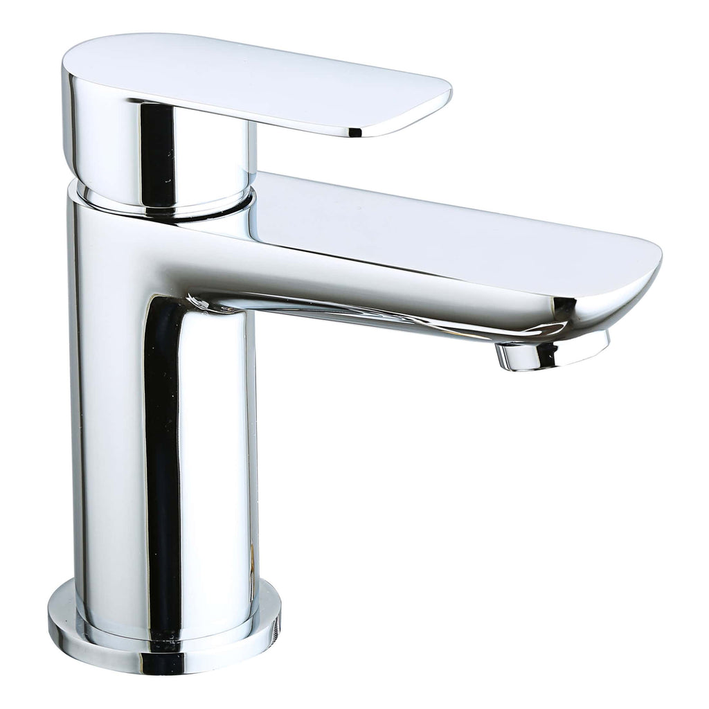 Sleek modern chrome bathroom mixer tap ideal for contemporary bathrooms, featuring a smooth lever handle and durable construction. Perfect for stylish and functional bathroom sink installations.