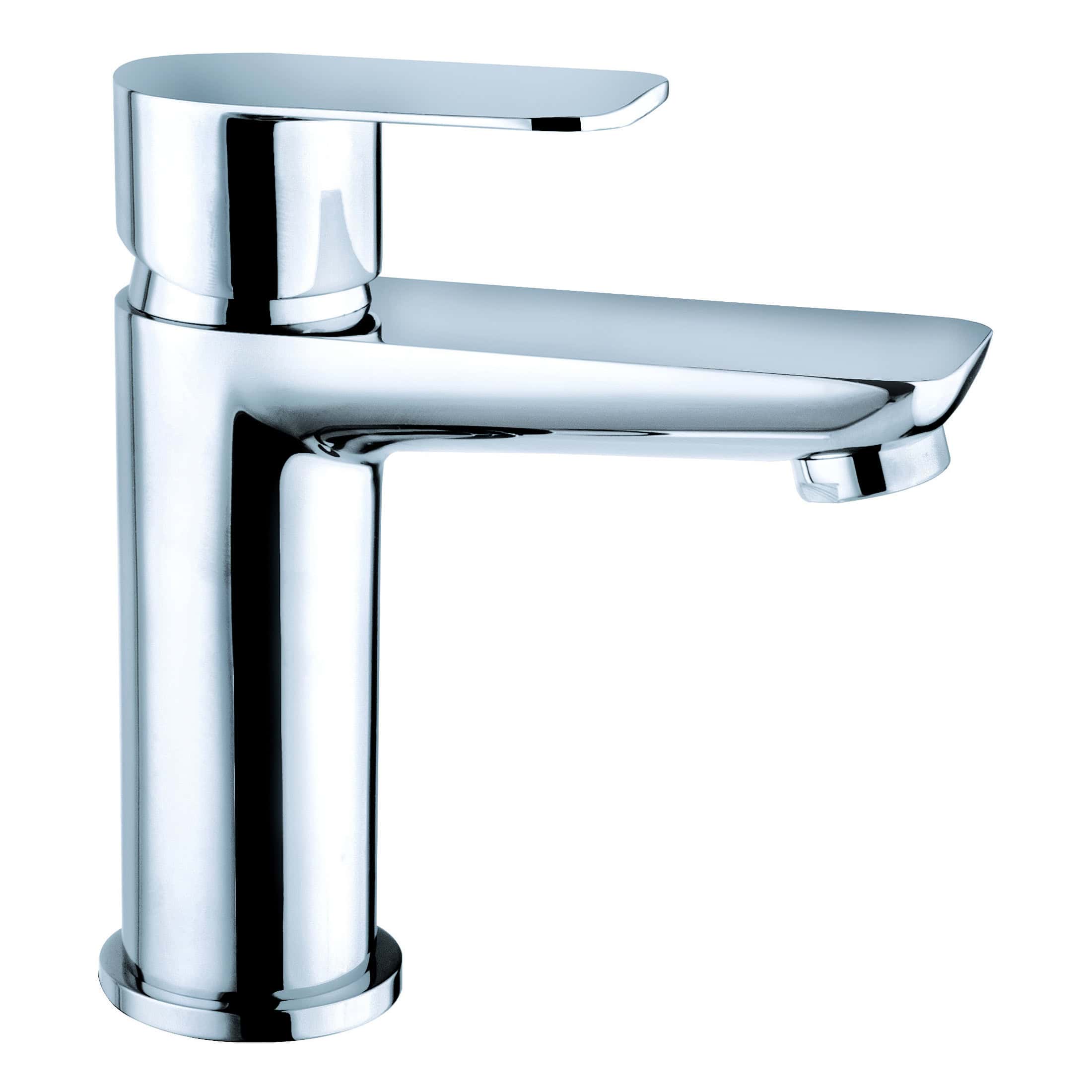 Sleek chrome bathroom basin mixer tap, modern design, ideal for contemporary bathrooms and washbasins. Perfect for stylish and functional bathroom upgrades.
