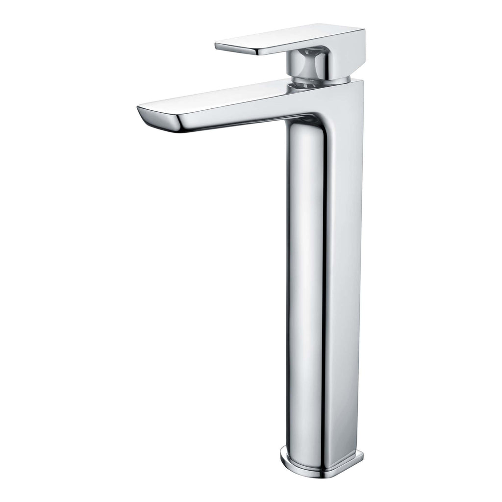 Sleek modern chrome bathroom sink tap with a minimalist design, ideal for contemporary bathrooms. Durable, stylish, and easy to operate for everyday use.