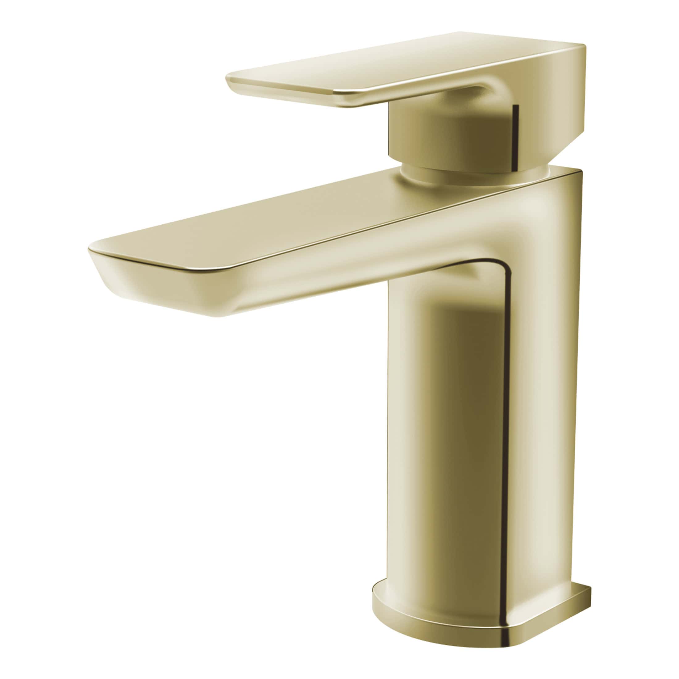 Brass bathroom sink tap, modern contemporary design, high-quality bathroom fixture, stylish and functional for luxury bathroom renovations.