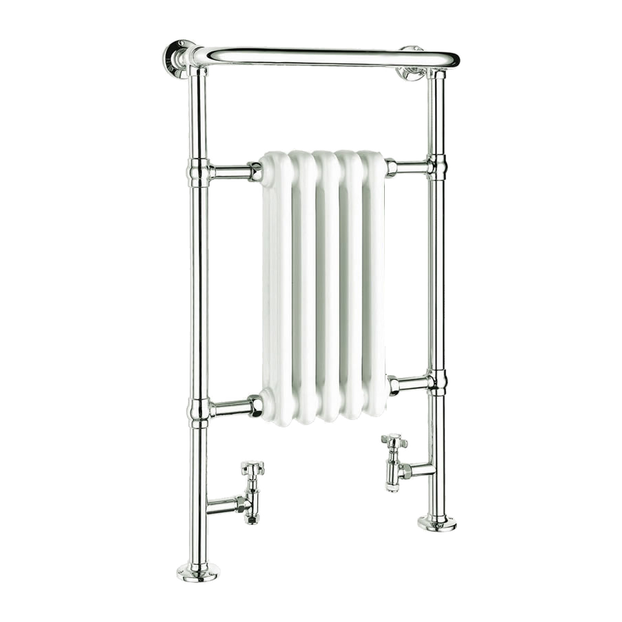 Reina Oxford Chrome/White Traditional Heated Towel Rail 960mm X 500mm