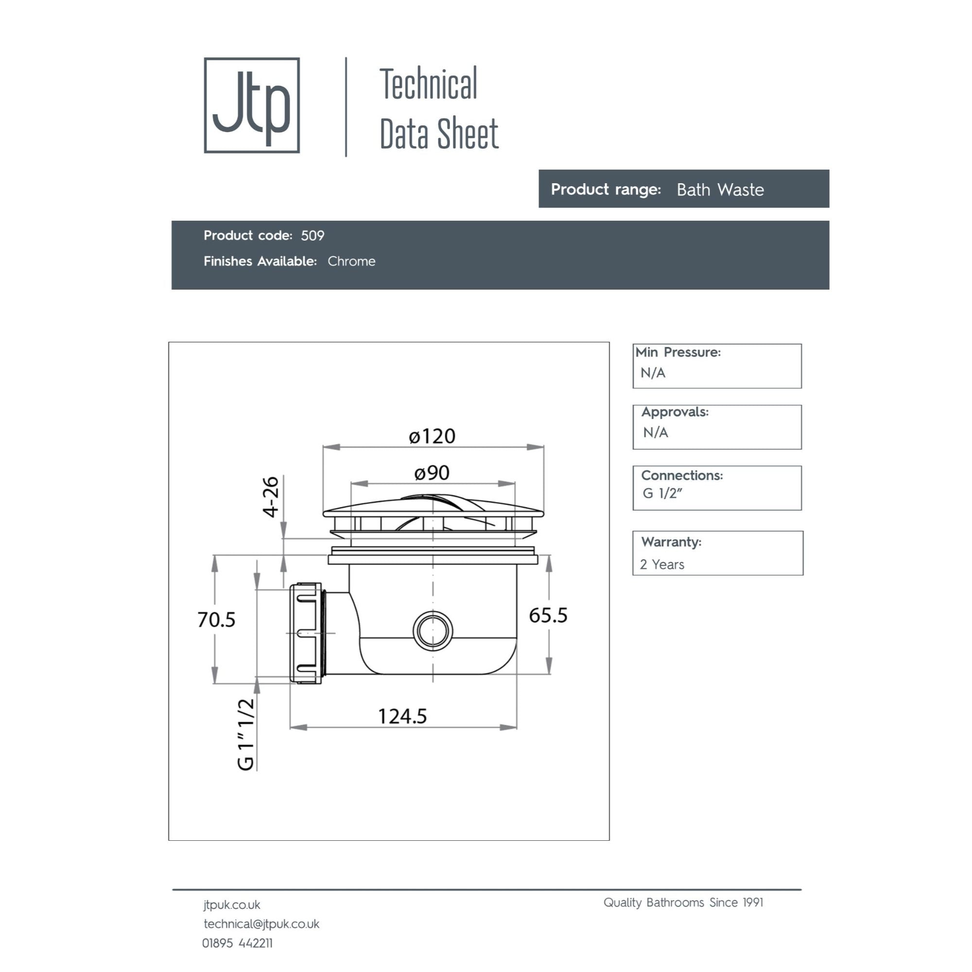 Modern chrome bathroom waste trap with detailed technical drawing and measurements for optimal plumbing setup. Suitable for high-quality bathroom drainage solutions.