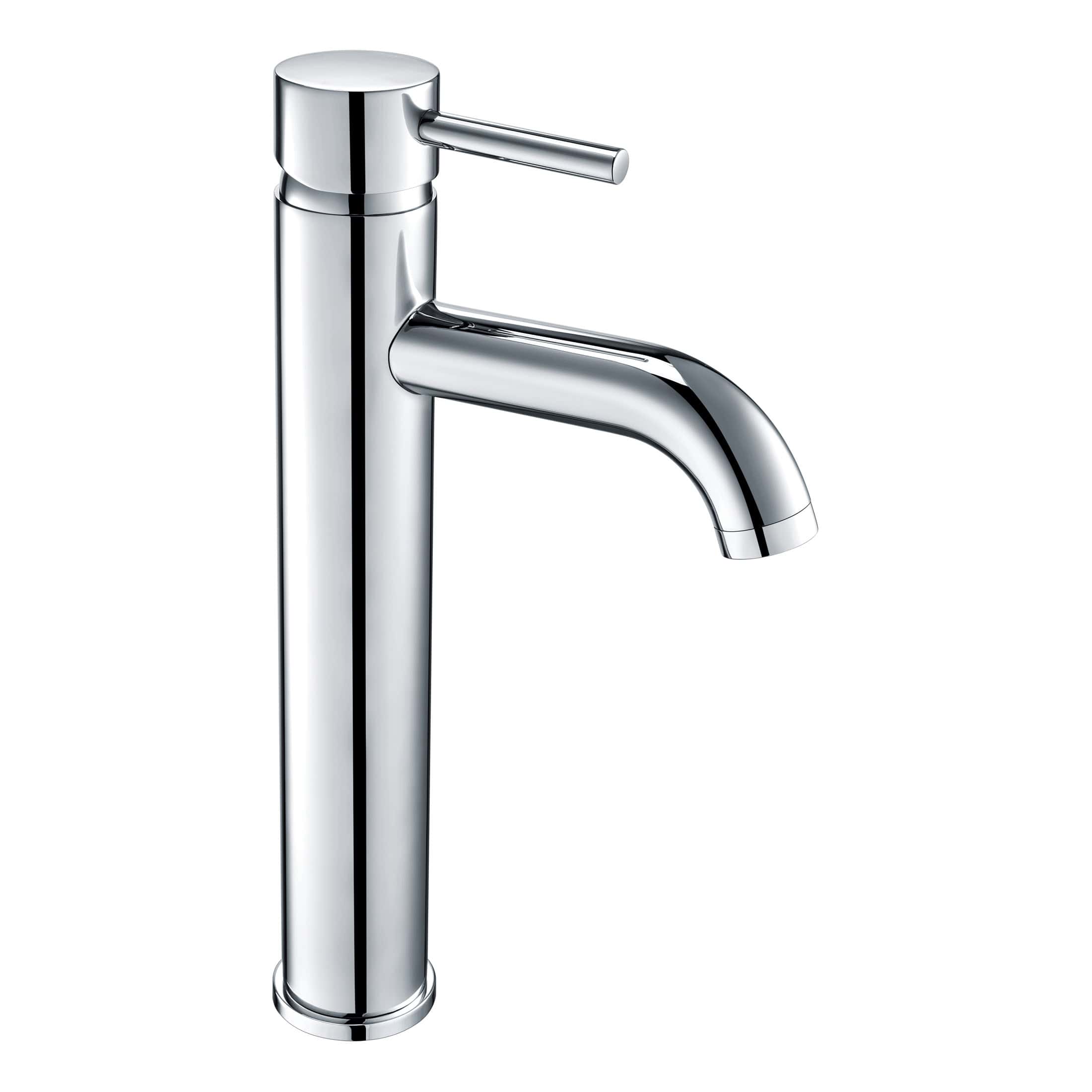 Chrome bathroom tap with modern design and single lever, ideal for contemporary sink installations. Suitable for stylish bathroom renovations and easy to operate.