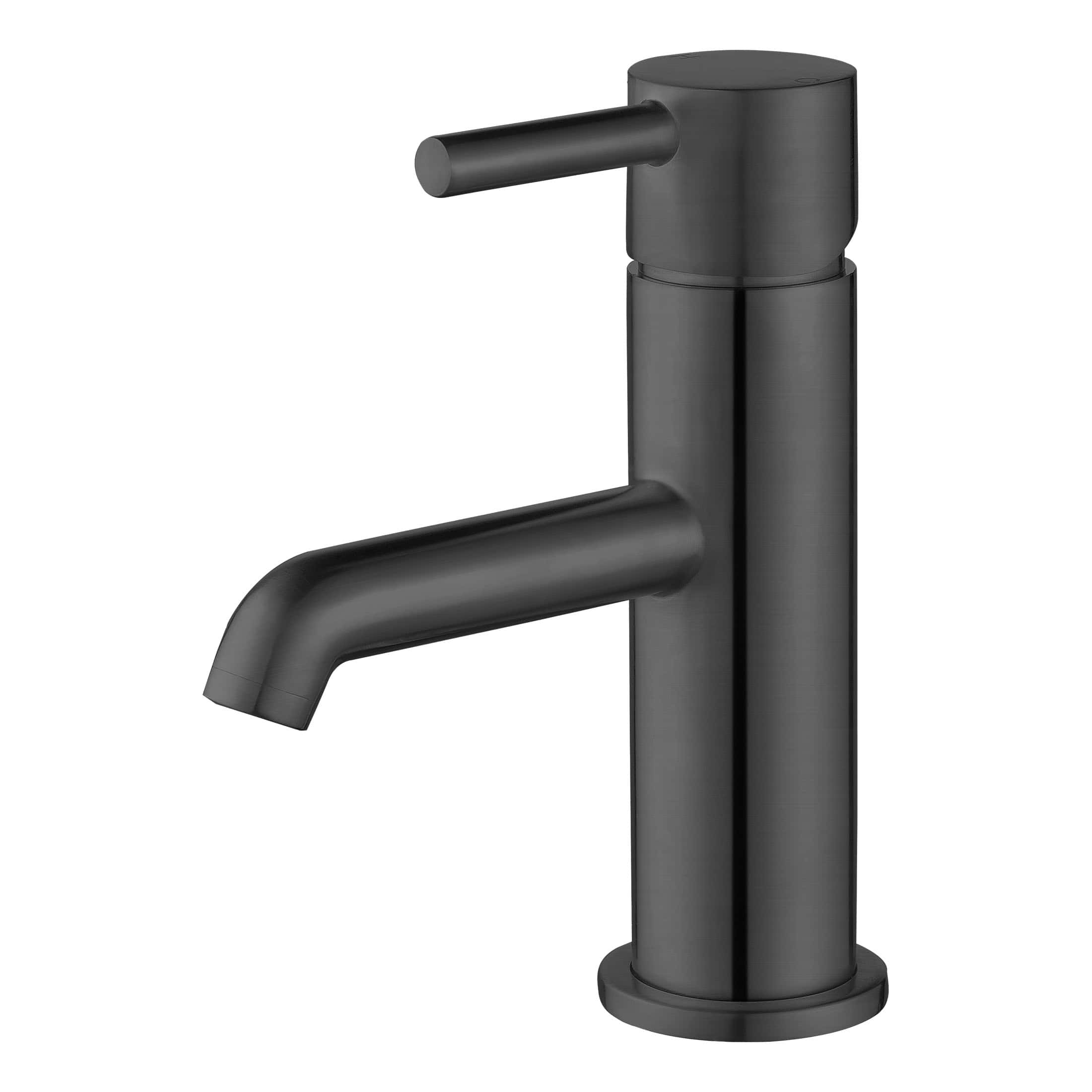 Sleek black bathroom mixer tap with modern design, ideal for contemporary bathroom renovations and basin installation. Durable finish and solid build for long-lasting use.