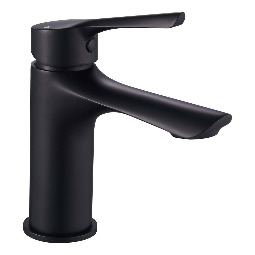 Black modern bathroom mixer tap with sleek design for stylish bubly bathrooms. Perfect for contemporary kitchen or bathroom decor, offering durability and elegance.