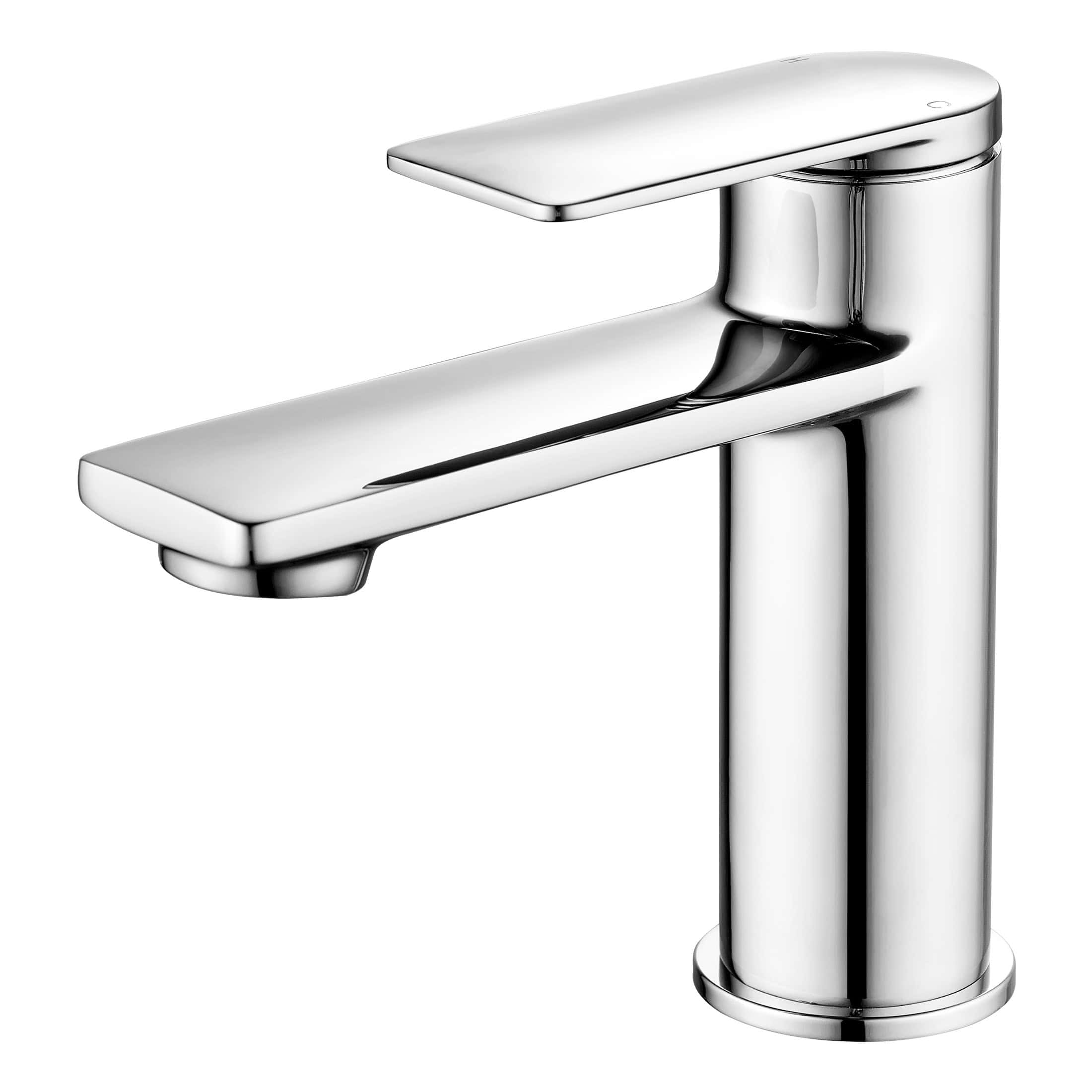 Sleek modern chrome bathroom tap with a streamlined design, ideal for contemporary bathrooms and sinks, providing stylish functionality.