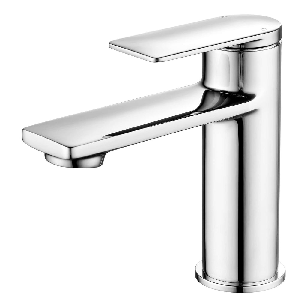 Sleek modern chrome bathroom tap with a streamlined design, ideal for contemporary bathrooms and sinks, providing stylish functionality.