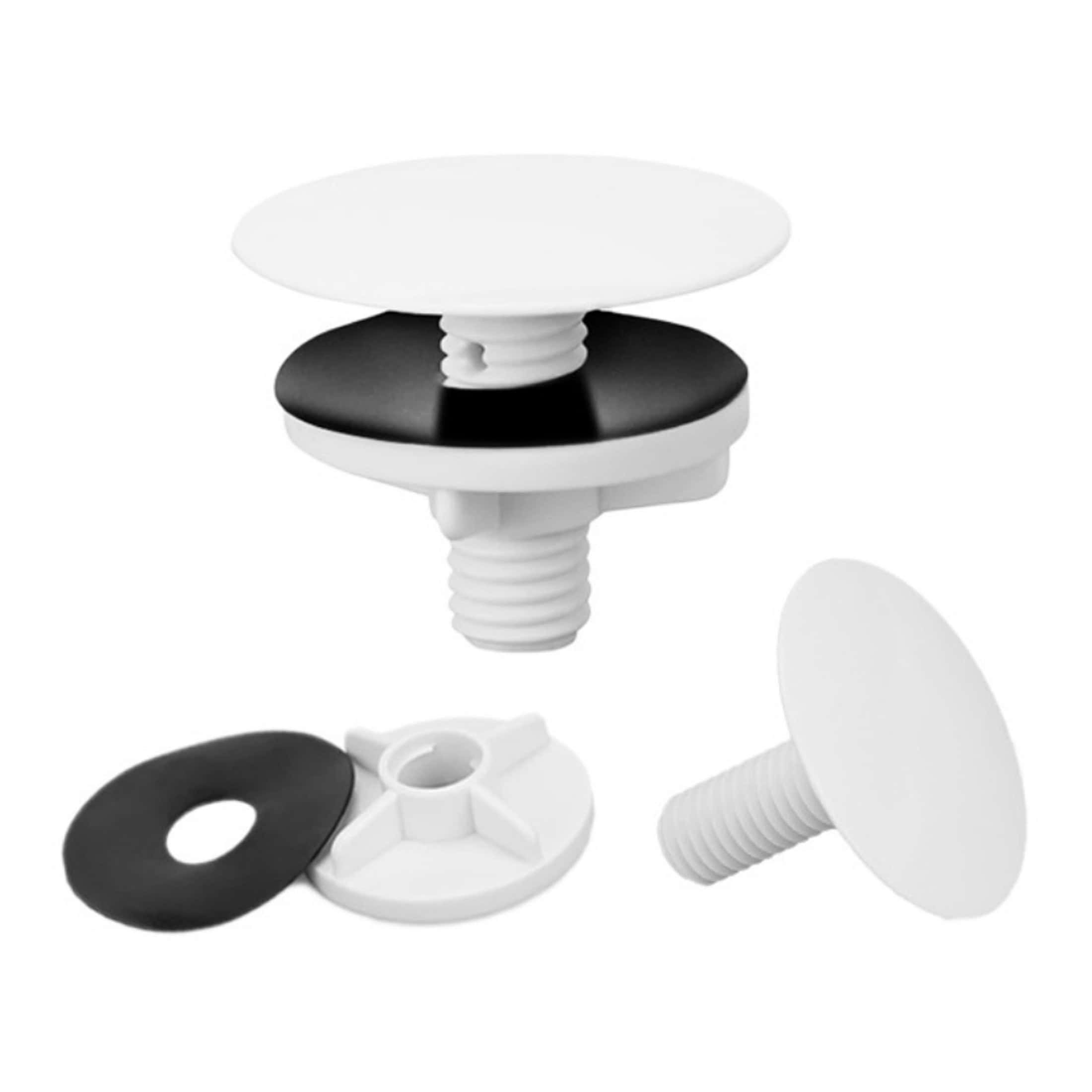 Flexible bathroom sink clip kit with black and white adjustable components, suitable for secure installation of bathroom fixtures and accessories, ensuring a neat and tidy bathroom space.