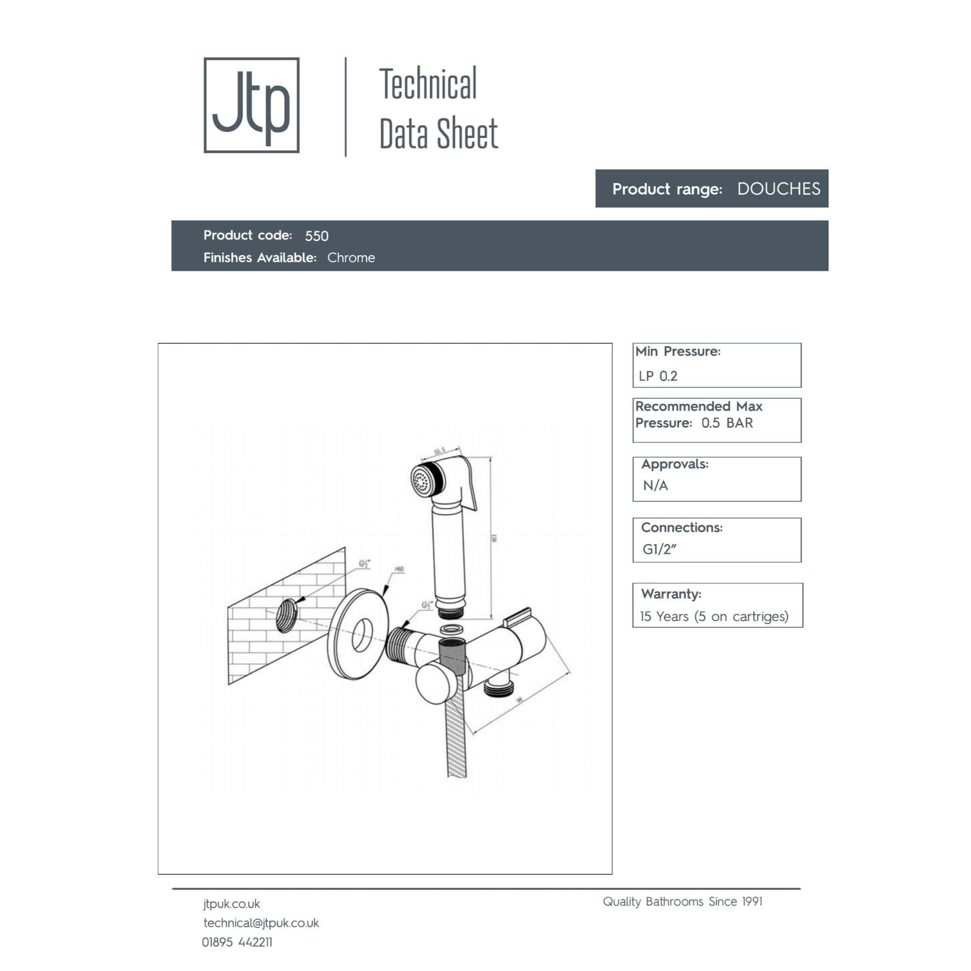 Flexible chrome bathroom shower head with adjustable spray, wall mount design, ideal for modern bathrooms and compatible with standard G1/2" connections.
