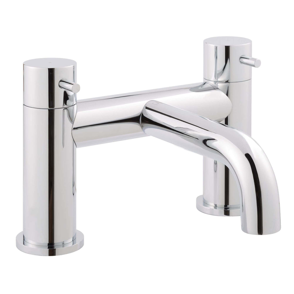 Chrome bathroom tap with modern design, dual handles, and sleek finish. Ideal for contemporary kitchen or bathroom sinks, offering both style and functionality.