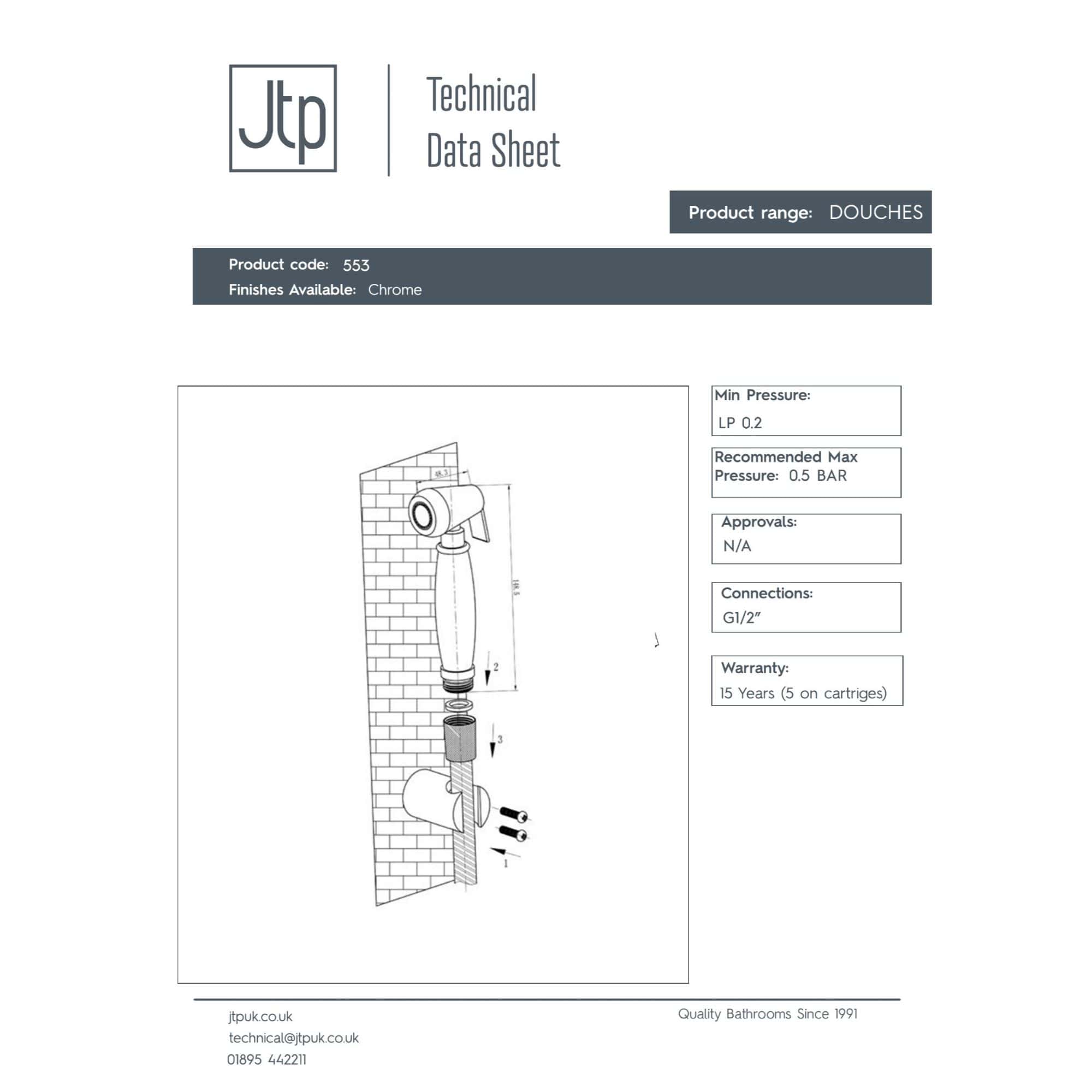 Modern chrome shower valve with detailed technical diagram, showing installation and connection specifications for high-quality bathroom fittings. Suitable for bathroom renovation projects.