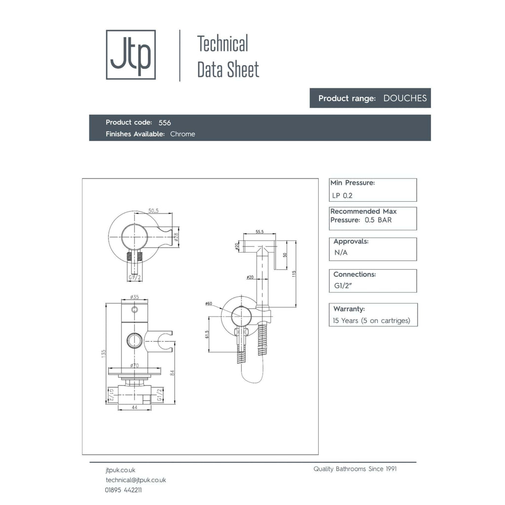 Elegant chrome shower valve with detailed technical diagram showcasing dimensions and connections for modern bathroom upgrades.