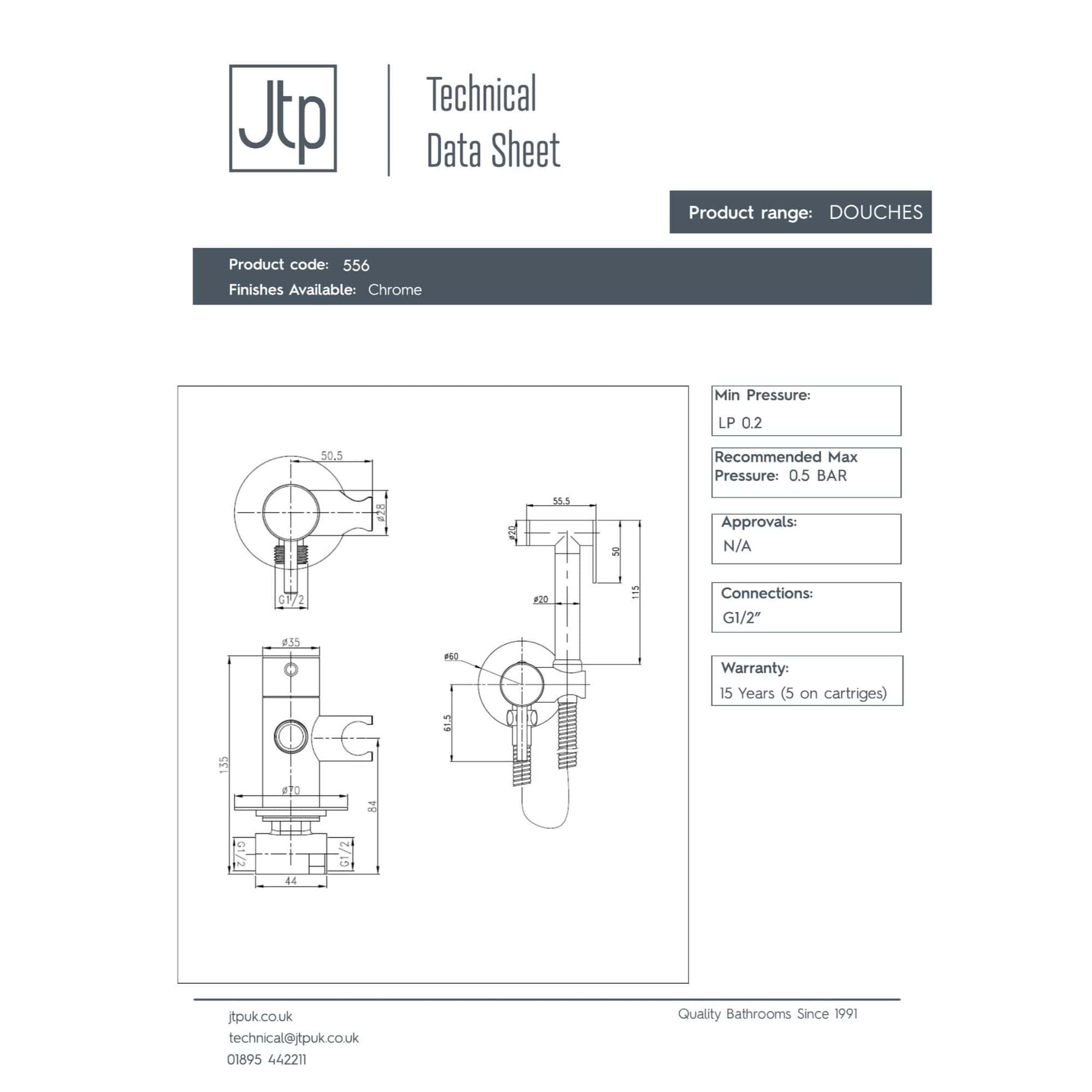 Elegant chrome shower valve with detailed technical diagram showcasing dimensions and connections for modern bathroom upgrades.