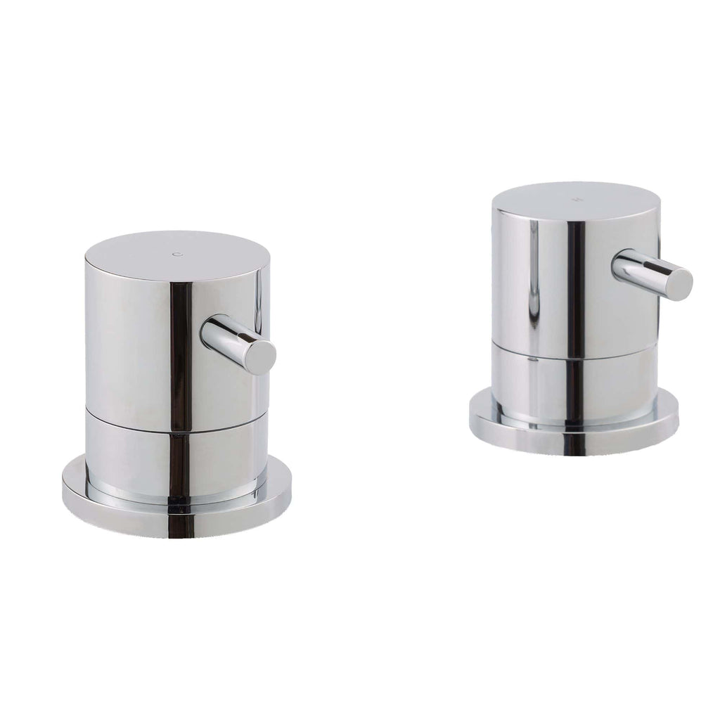 Shower thermostat controls with a modern chrome finish, designed for luxury bathroom installations and precise temperature regulation. Perfect for contemporary bathroom aesthetics.