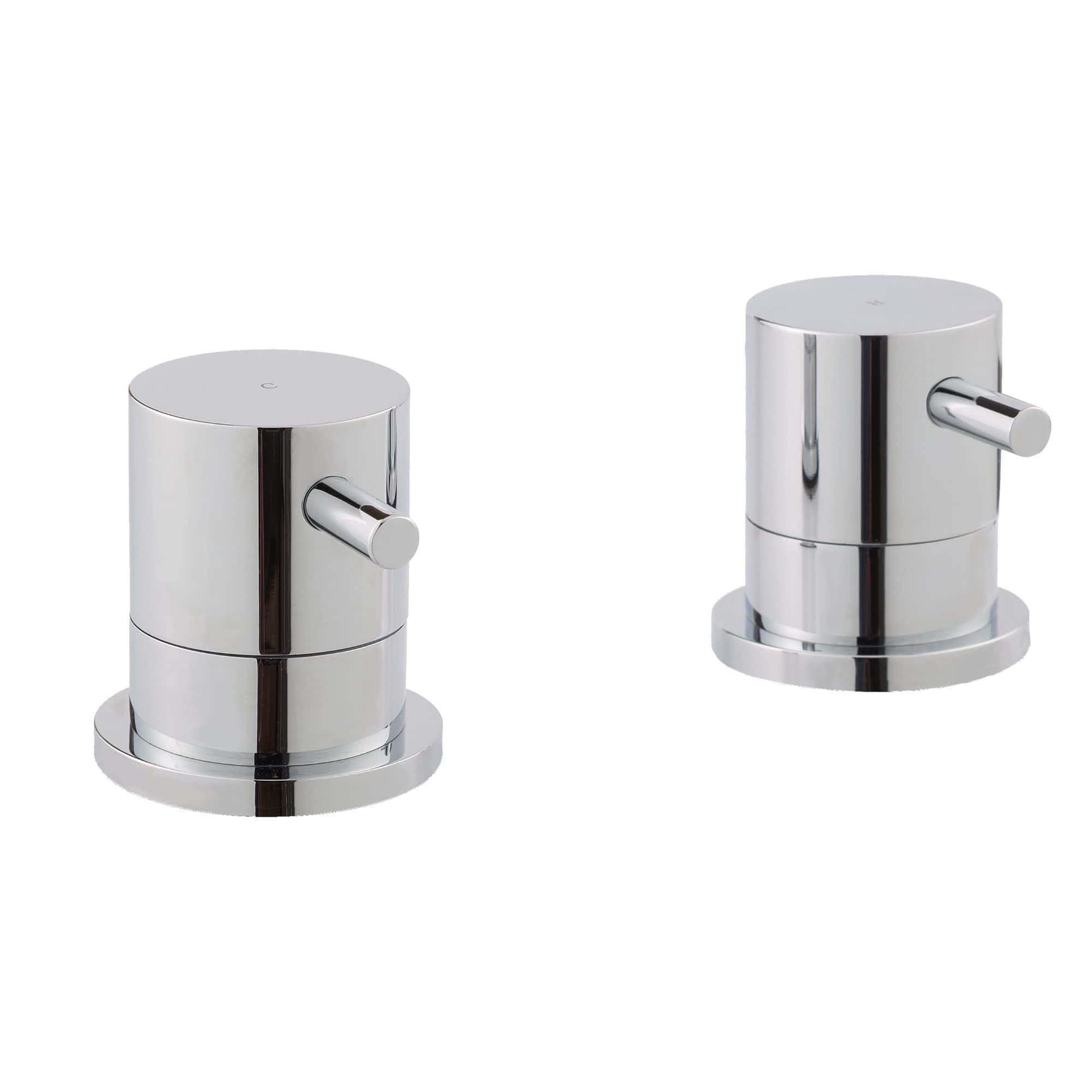 Shower thermostat controls with a modern chrome finish, designed for luxury bathroom installations and precise temperature regulation. Perfect for contemporary bathroom aesthetics.