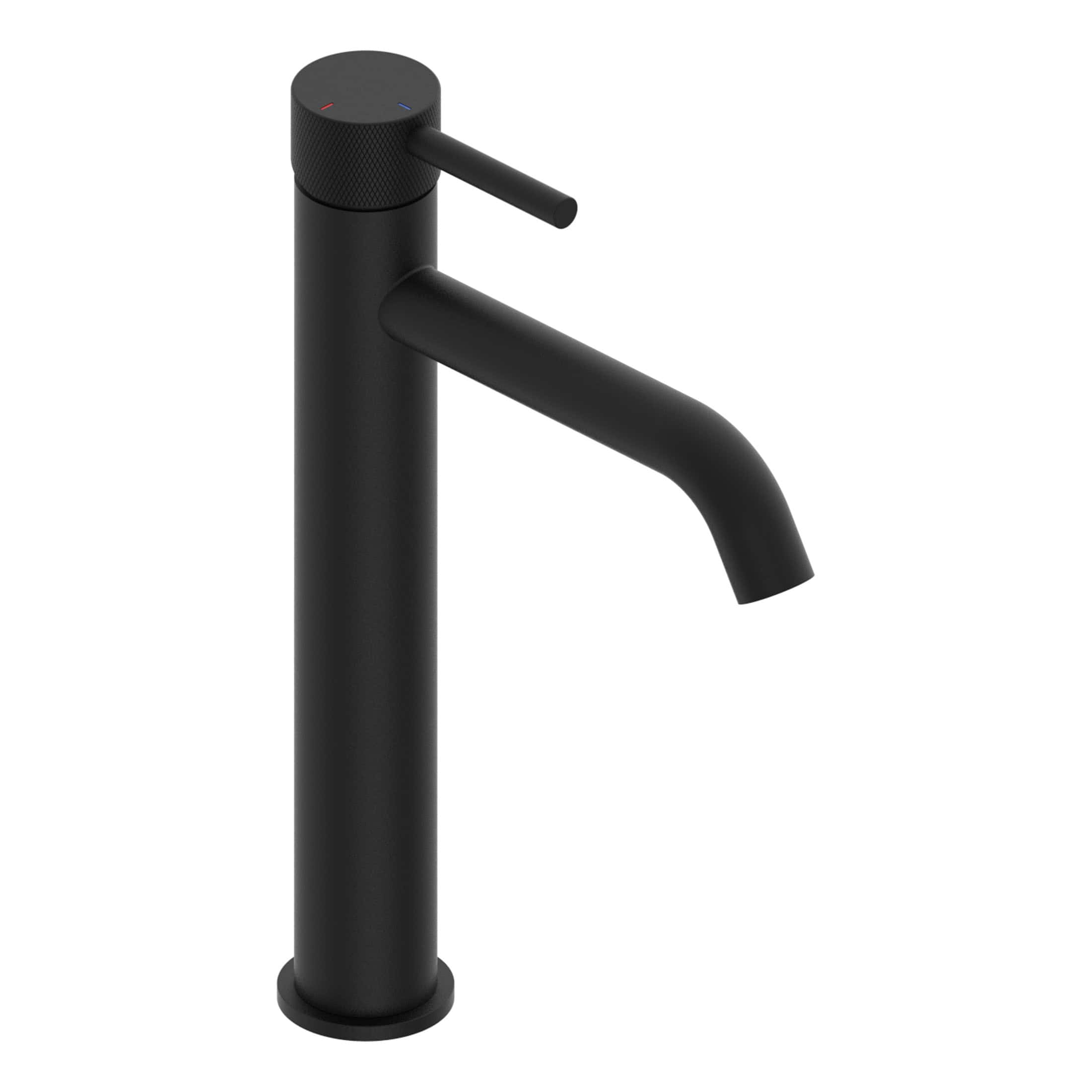 Sleek black bathroom sink mixer tap with modern minimalist design, ideal for contemporary bathroom renovations and fixtures. Perfect for stylish, functional bathroom upgrades.