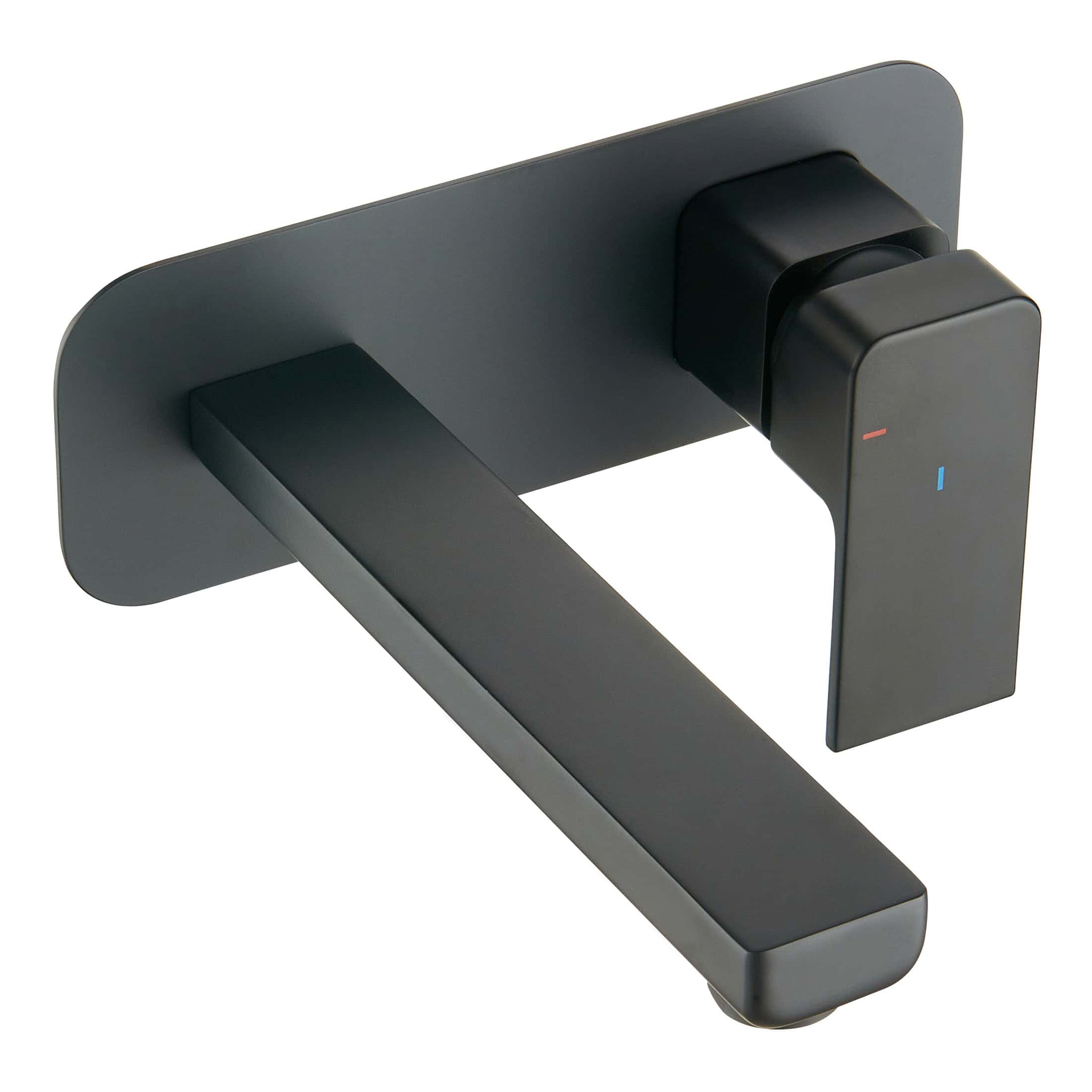 Black modern bathroom mixer tap with digital temperature display, sleek design for contemporary baths and wash basins.
