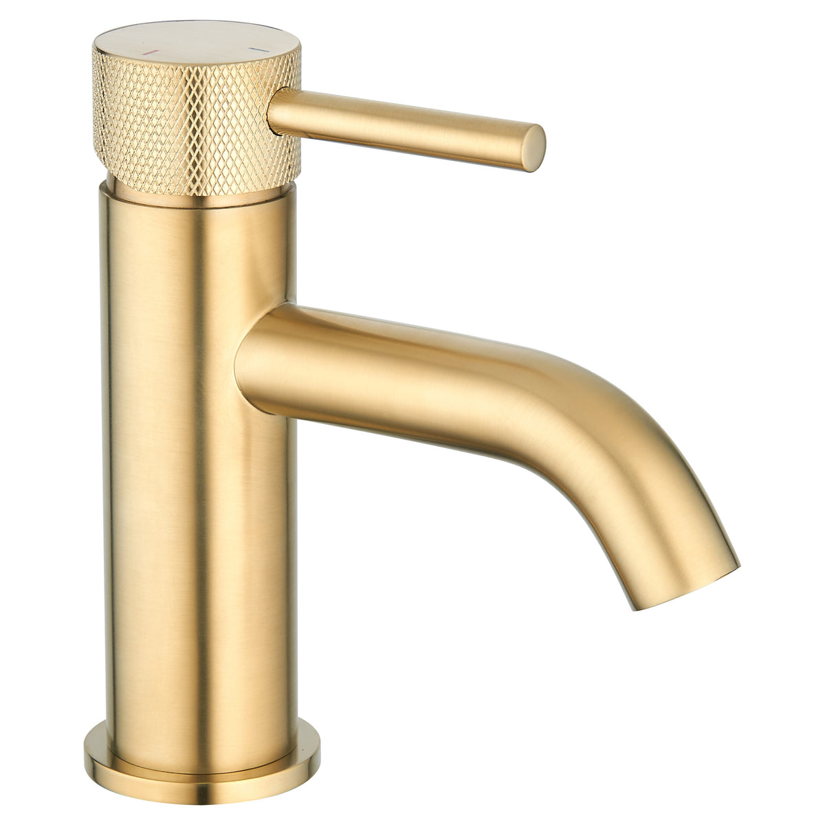 Tailored TB+ Redondo Round ECO Control/Cold Water Start Basin Mixer Tap, Brushed Brass