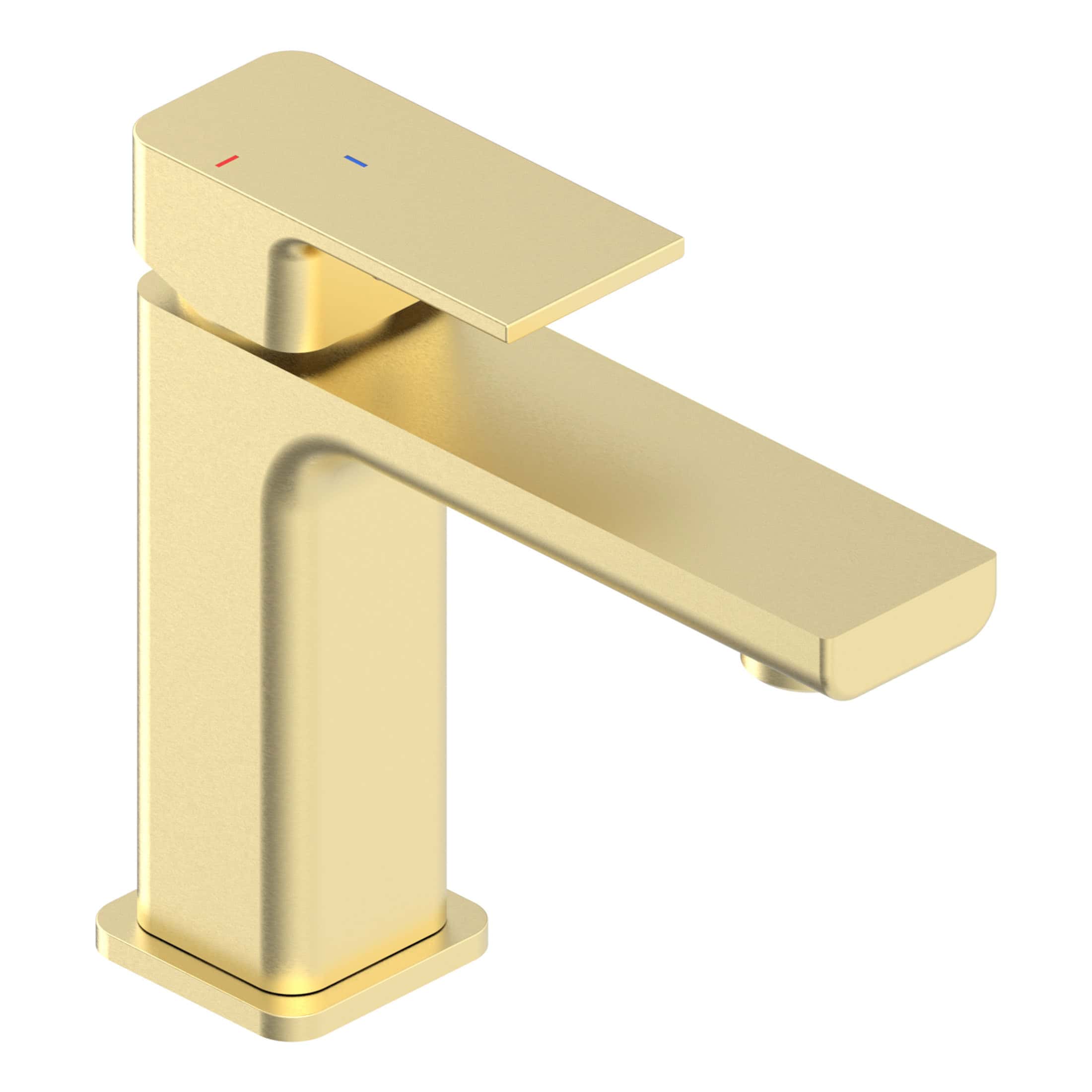 Sleek gold bathroom tap with modern design, featuring single lever handle and high-quality finish for stylish bathroom or kitchen upgrades. Perfect for luxury bathroom interiors.