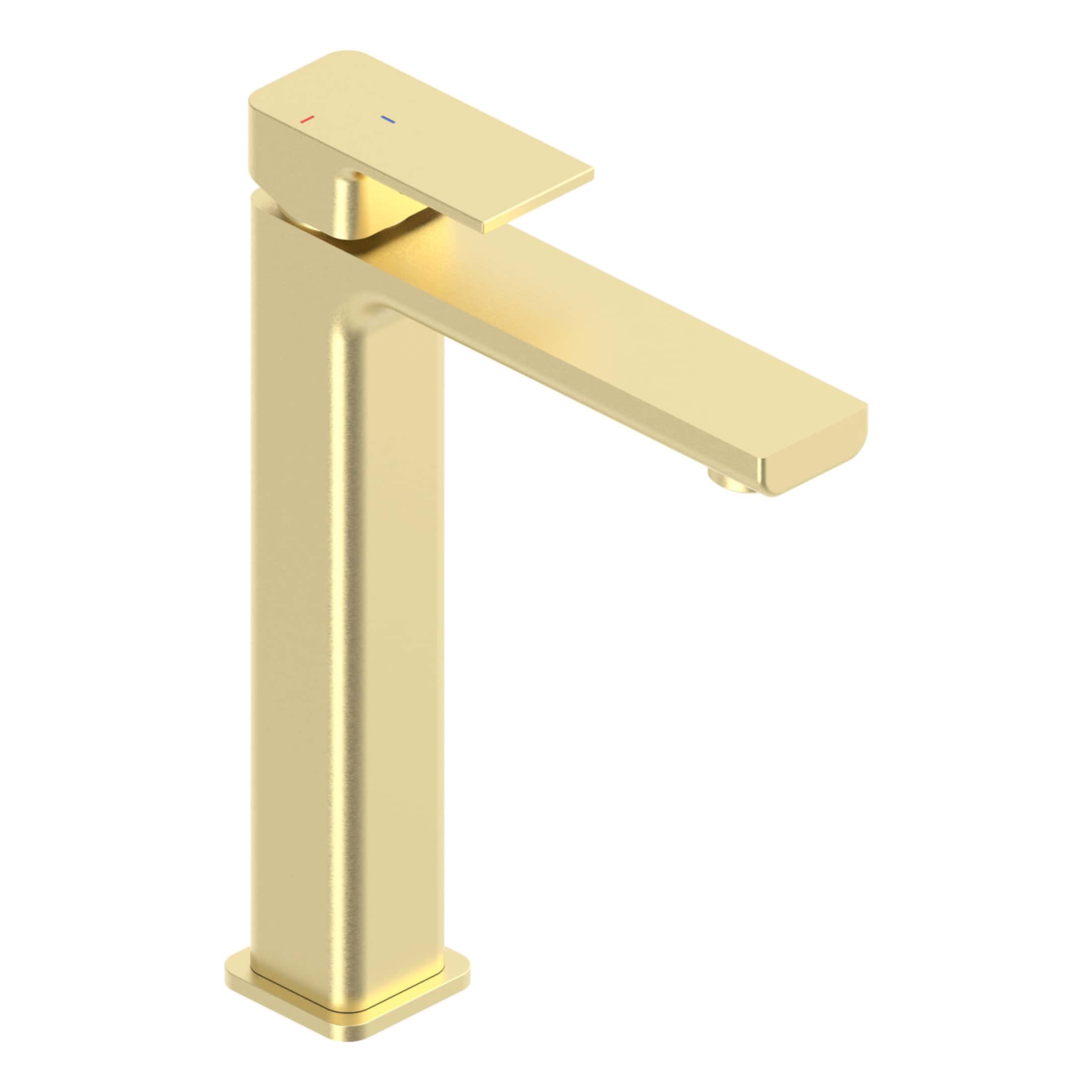 Sleek gold bathroom sink faucet with modern design, single handle tap for precise water control, perfect for luxury bathroom renovations.