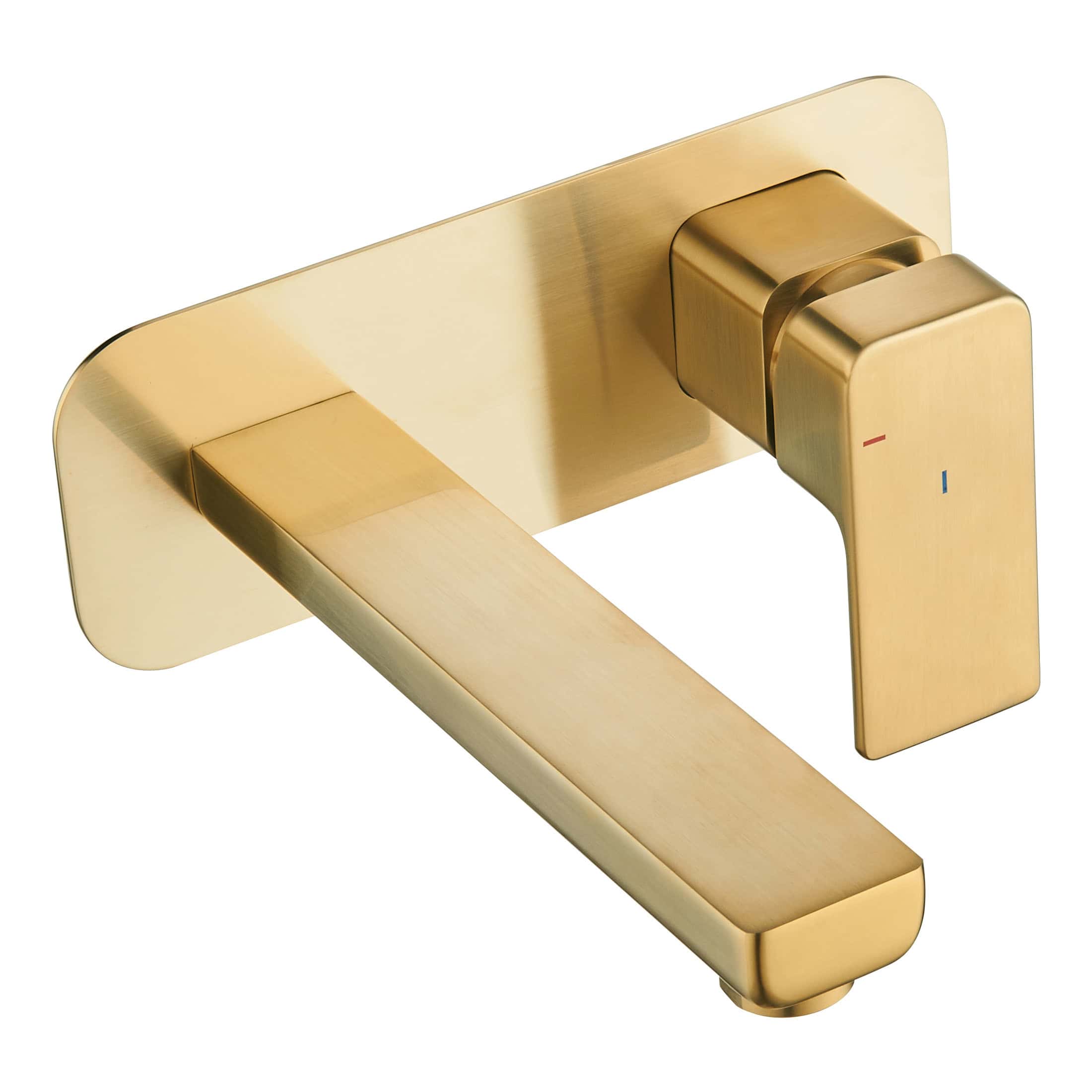 Gold bathroom tap with modern design and sleek finish, suitable for contemporary bathroom interiors, offering convenience and style.