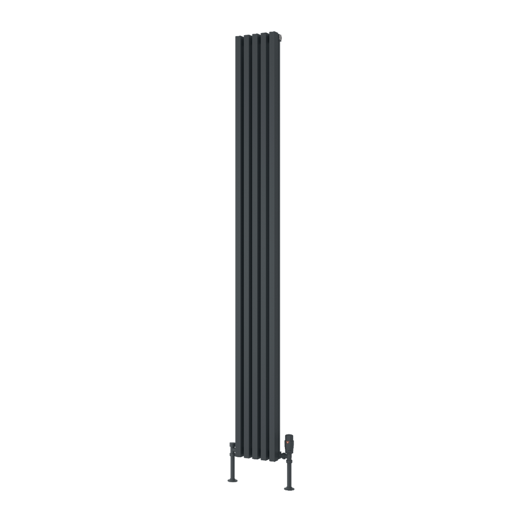 Reina Albano Anthracite Vertical Designer Radiator 1800mm X 190mm