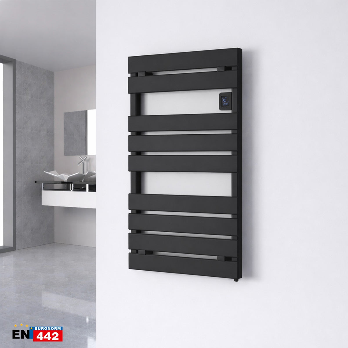 Reina Gia Black Electric Heated Towel Rail