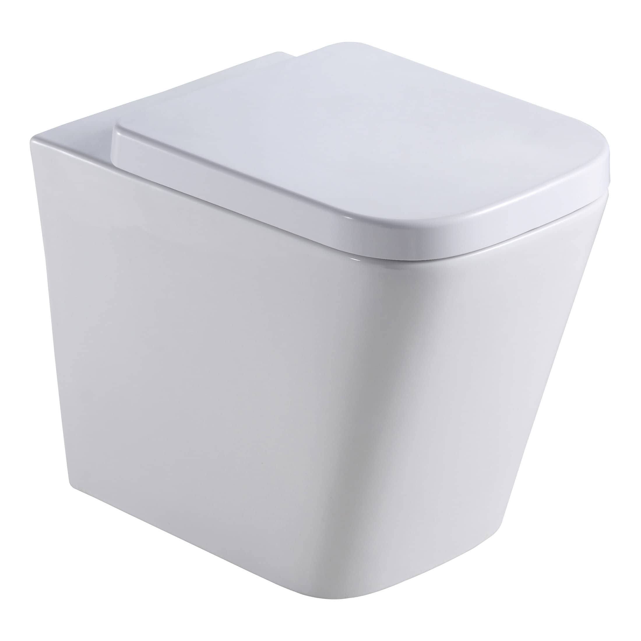 Sleek white modern toilet from Bubly Bathrooms, perfect for contemporary bathroom interiors, combining style and functionality with efficient flushing system.