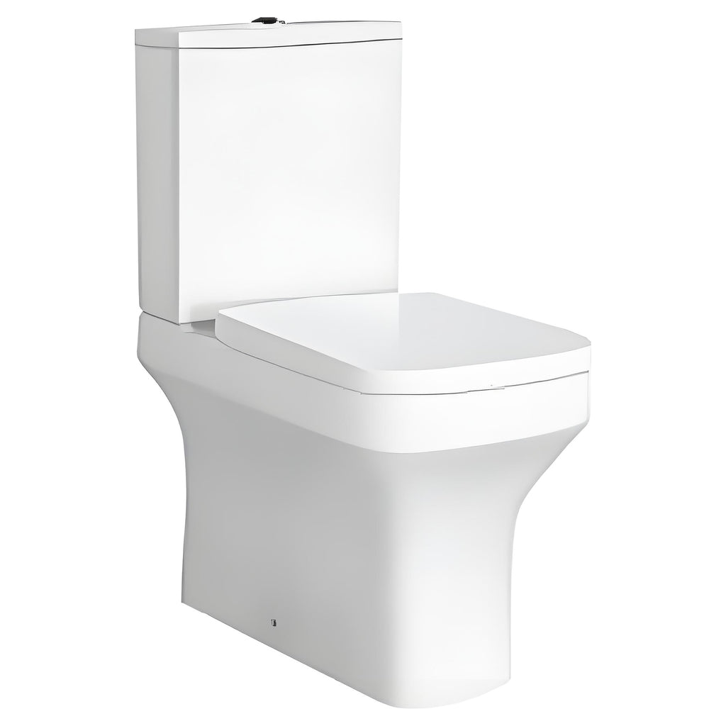 Tailored Savona Rimless Square Fully Shrouded CC Toilet, Seat & Fixings - view 1