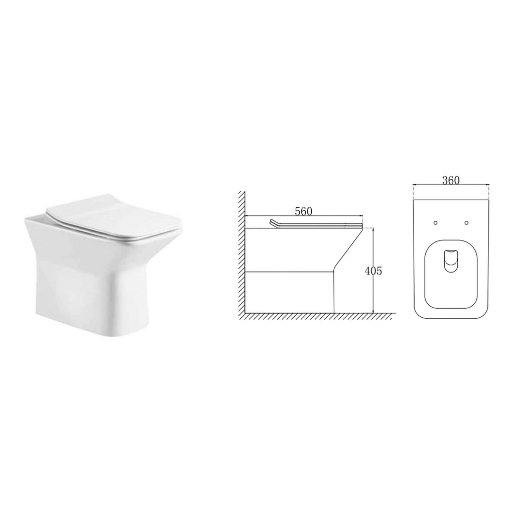 Elegant white bidet toilet with modern design, ideal for contemporary bathrooms featuring precise technical drawings and measurements for installation. Suitable for home and commercial use.