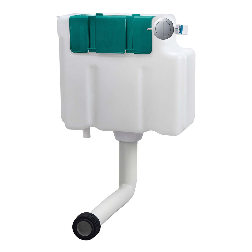 Enhanced toilet cistern with modern design, durable white plastic construction, and easy-to-use flush mechanism, ideal for stylish and efficient bathroom renovations.