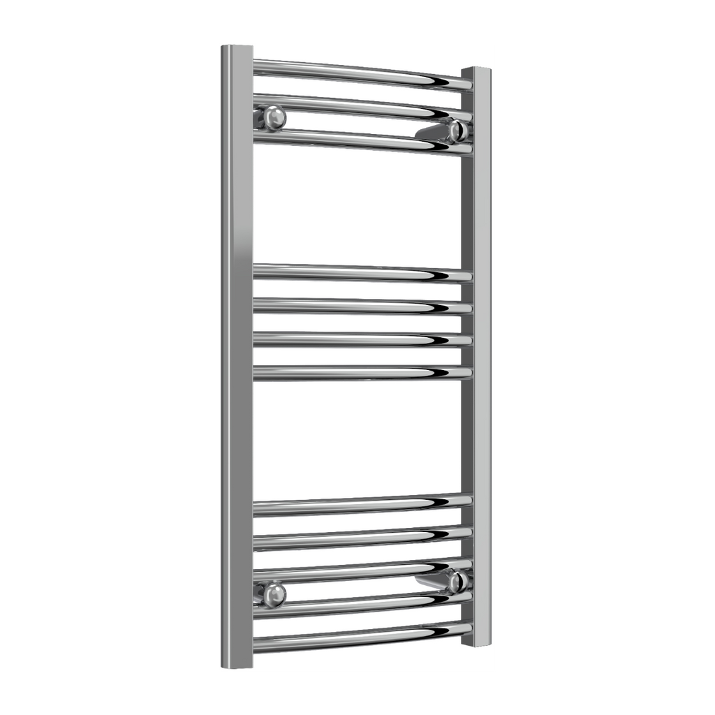 Reina Capo Curved Chrome Heated Towel Rail 800mm X 400mm