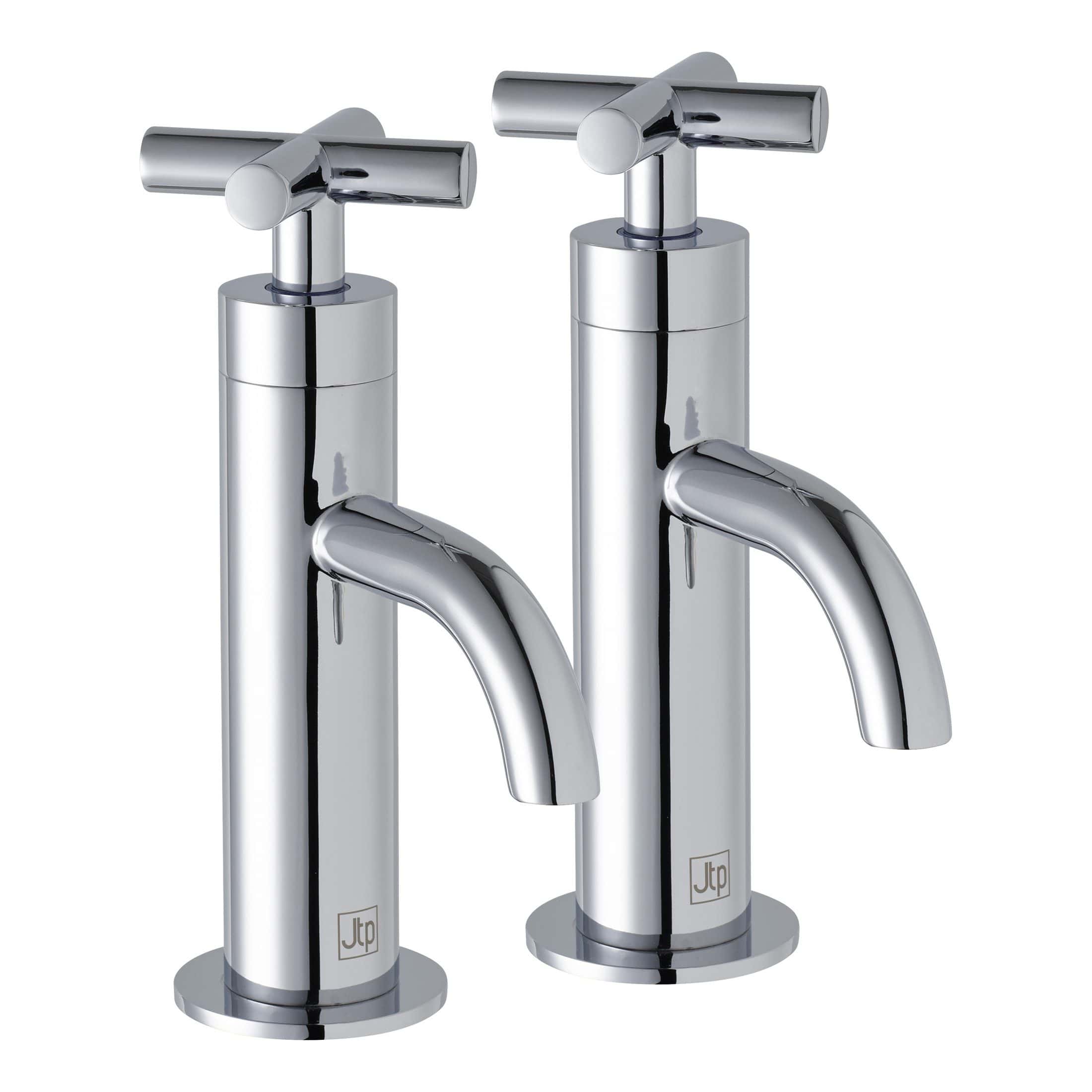 Sleek chrome bathroom taps set, modern design ideal for contemporary bathrooms, featuring high-quality finish and ergonomic handles for smooth operation. Perfect for stylish bathroom upgrades.