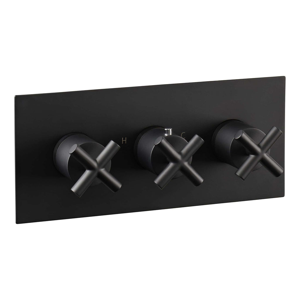 Jtp Solex 2 Outlet 3 Handle Horizontal Thermostatic Concealed Shower Valve