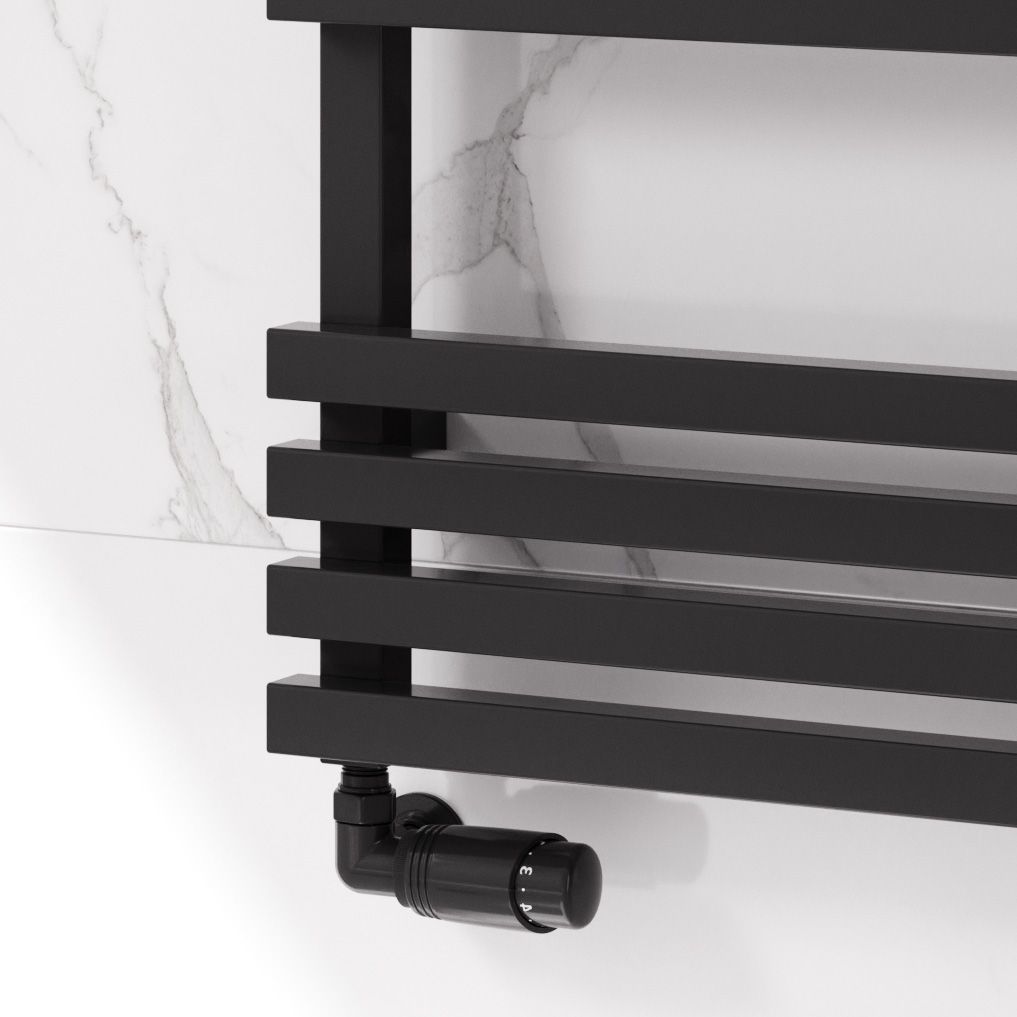 Reina Kale Black Heated Towel Rail
