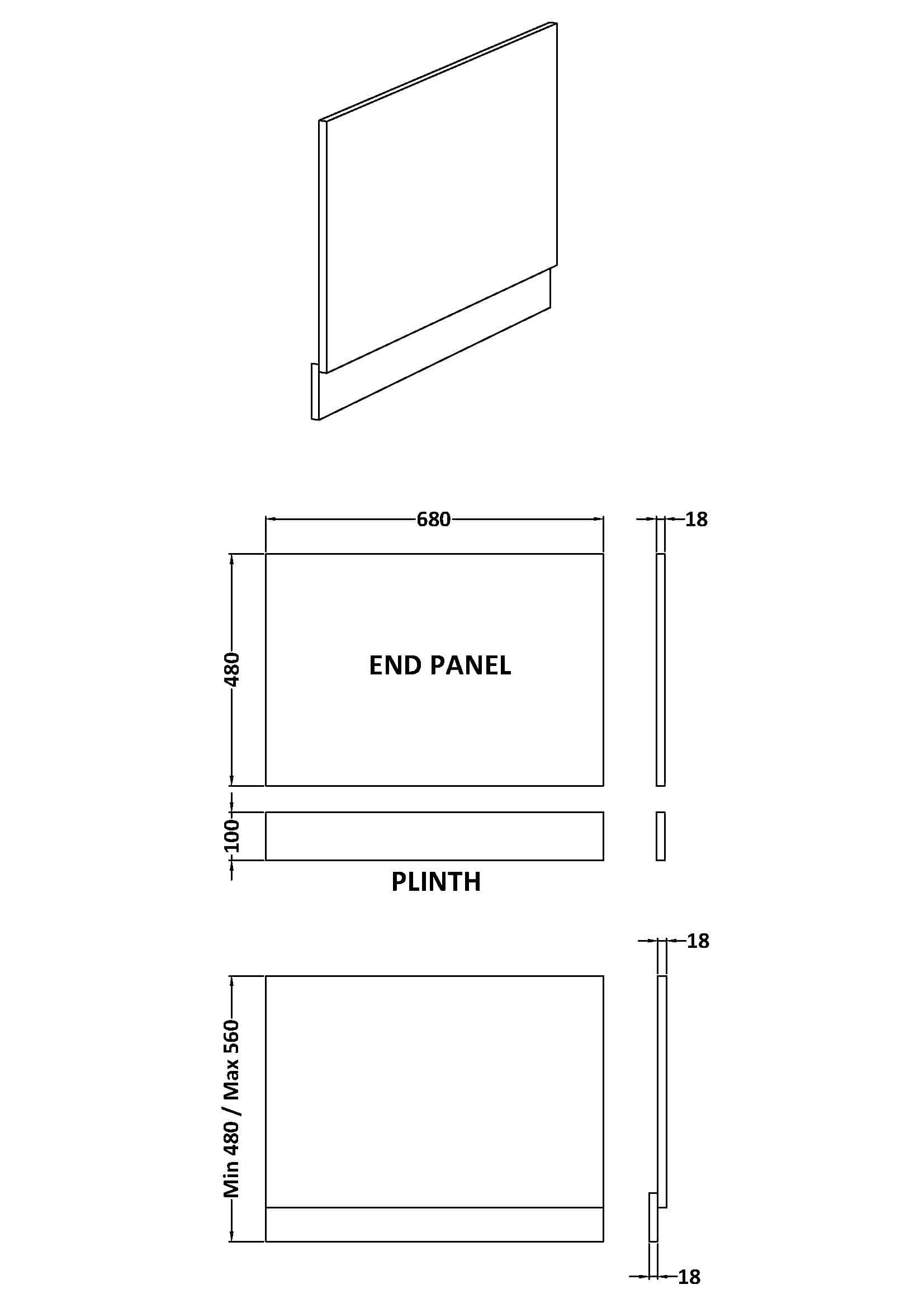 Slim shower end panel with dimensions for bathroom renovation, durable acrylic surface, easy to install for modern shower enclosures, LED lighting options available.