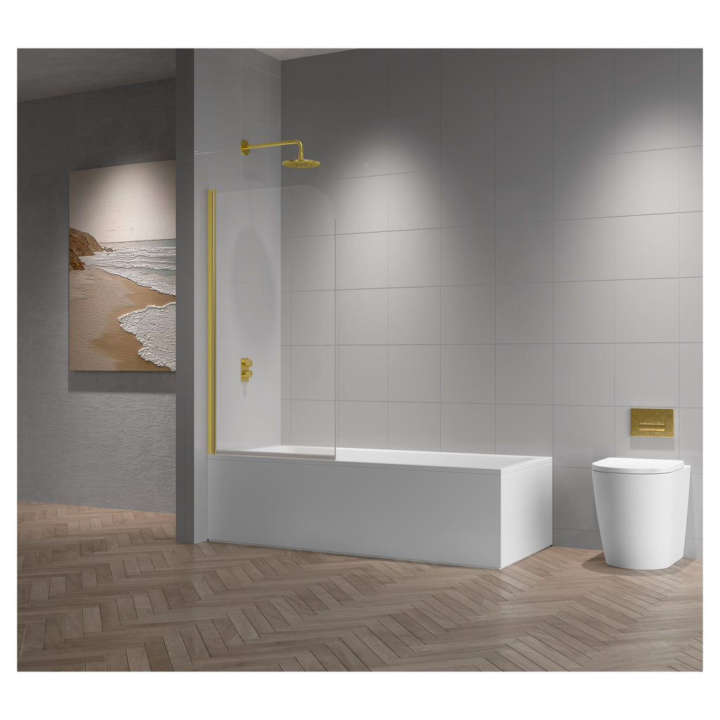 Tailored TI6 Bathscreen 780x1400 6mm - Brushed Brass