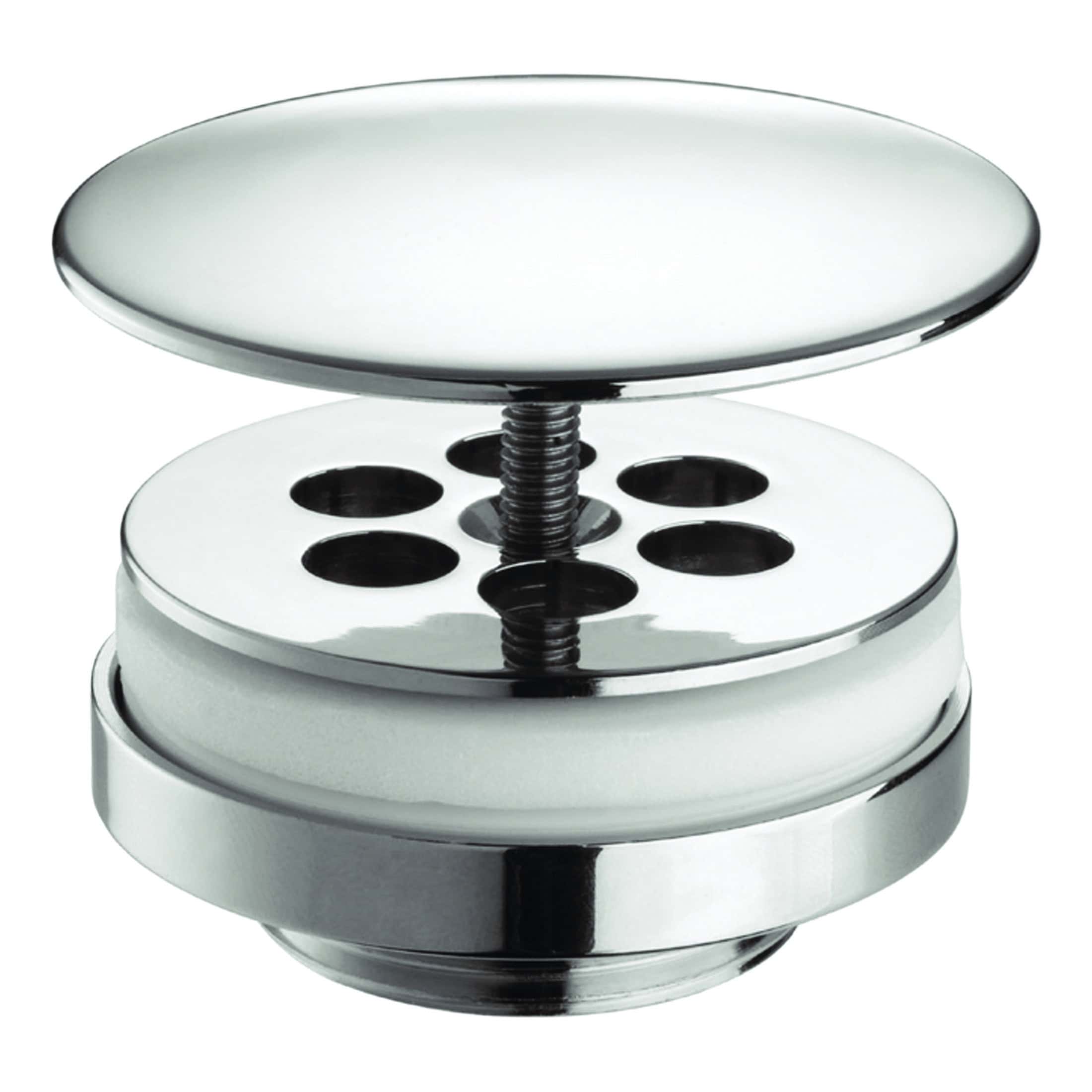 S-trap bathroom sink drain strainer in chrome finish, essential for plumbing and bathroom fixtures. Durable, easy to install, and prevents debris clogging drains, ideal for modern bathroom designs.