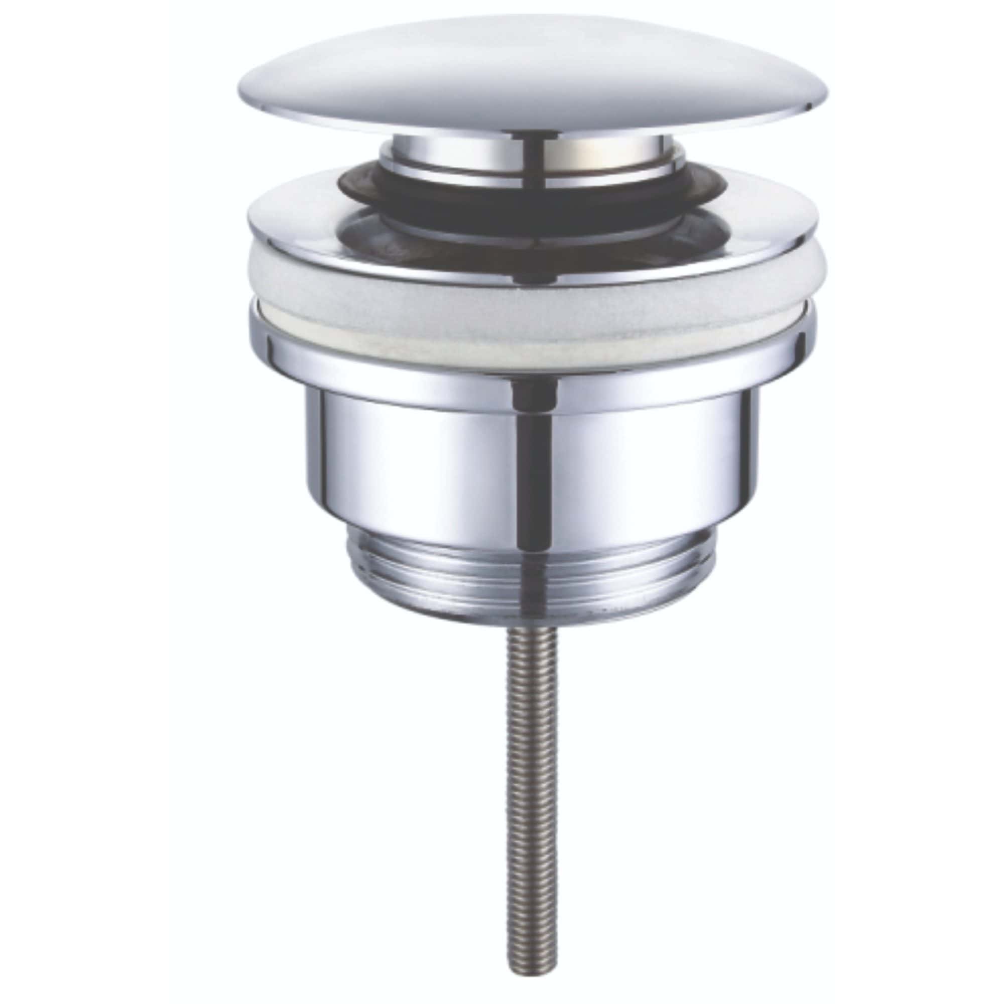 Chrome bathroom sink drain assembly with pop-up stopper for modern bathroom installations, easy to fit and durable, perfect for bathroom upgrades.
