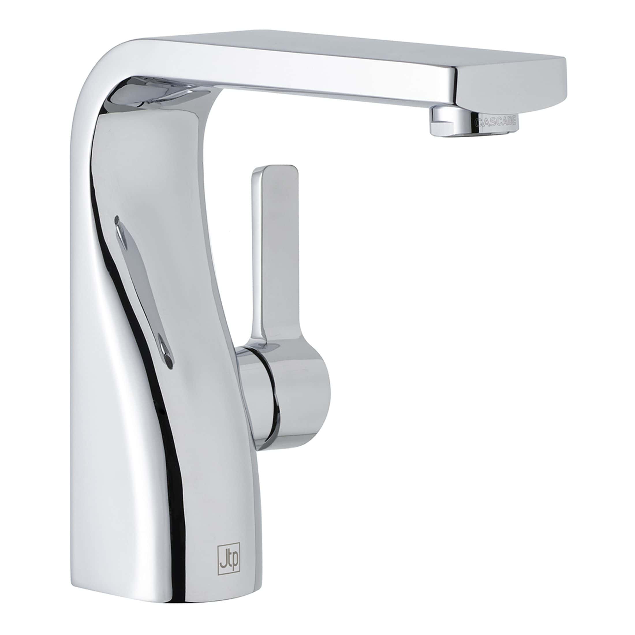 Modern chrome bathroom faucet from Bubly Bathrooms, sleek and stylish design for contemporary bathroom decor.