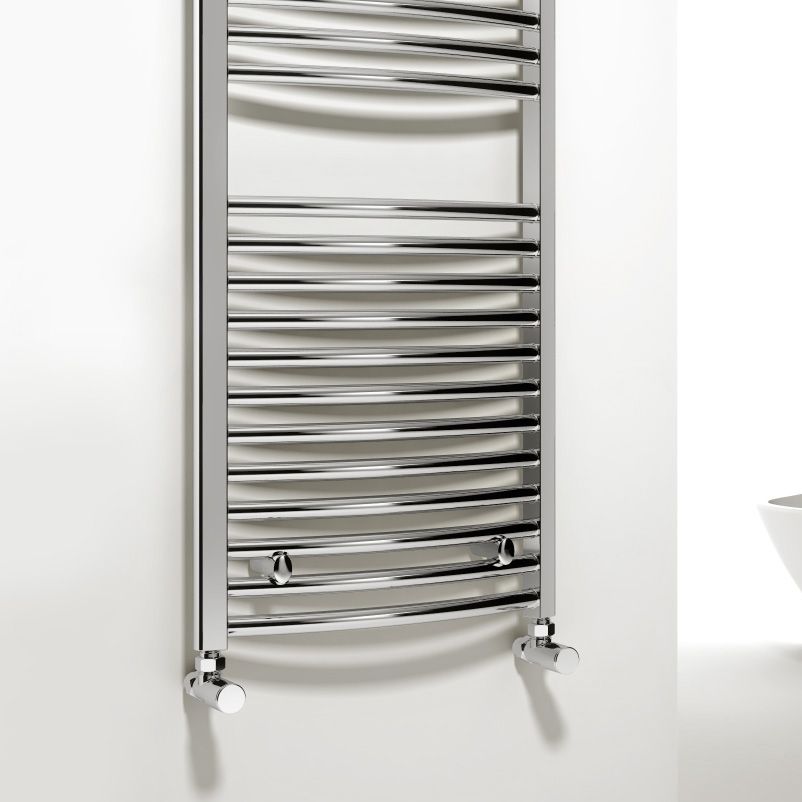 Reina Diva Curved Chrome Heated Towel Rail