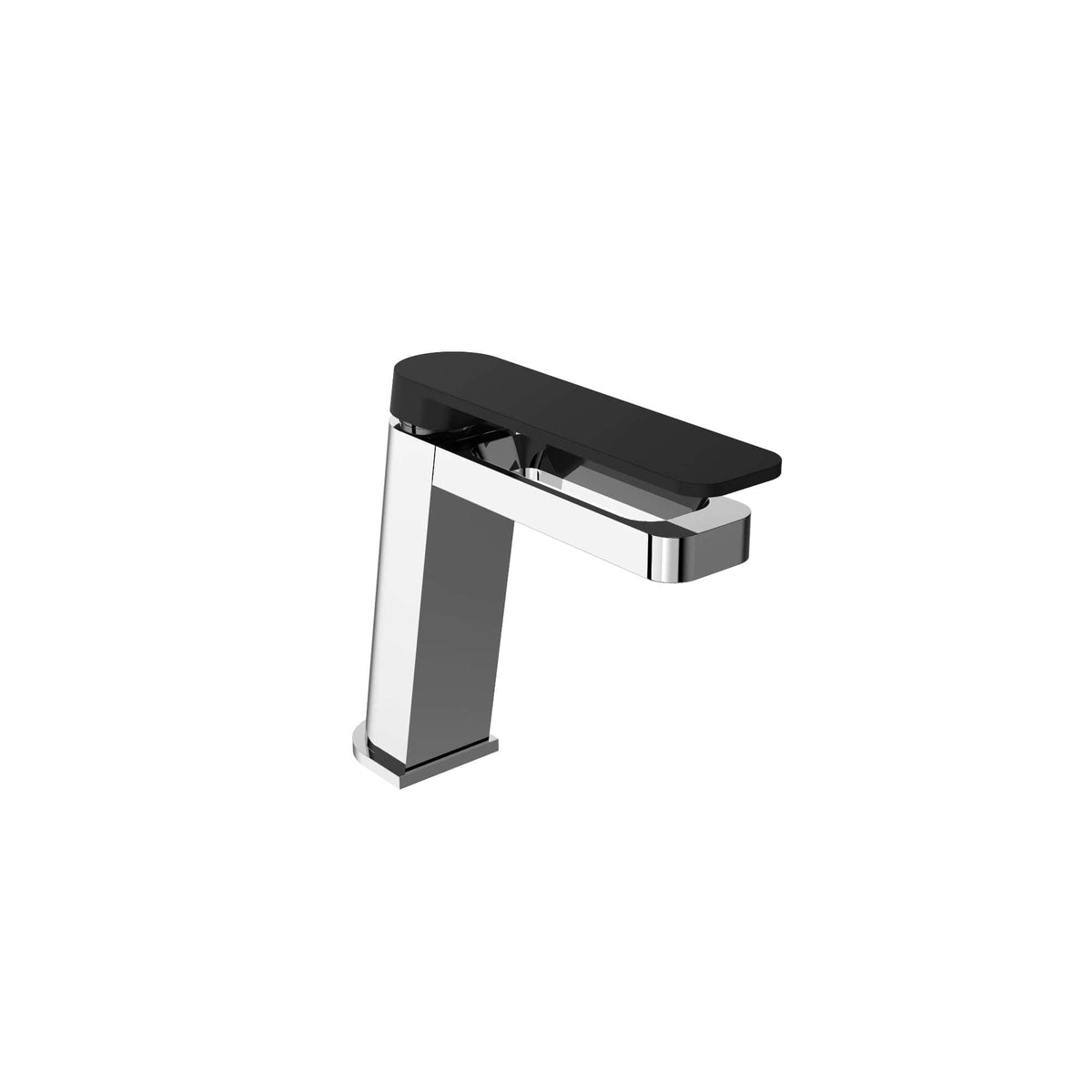 Modern chrome and black bathroom mixer tap with sleek design, ideal for contemporary bathrooms. Perfect for easy water control and stylish upgrade.