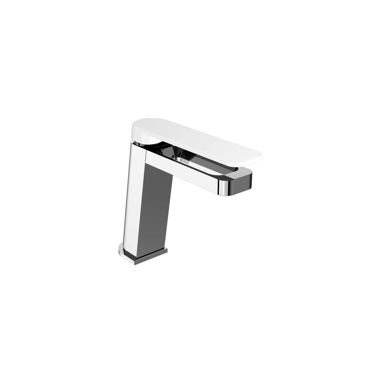 Sleek modern bathroom tap with chrome finish and minimalist design, ideal for contemporary bathroom fixtures. Perfect for enhancing bathroom aesthetics and functionality.