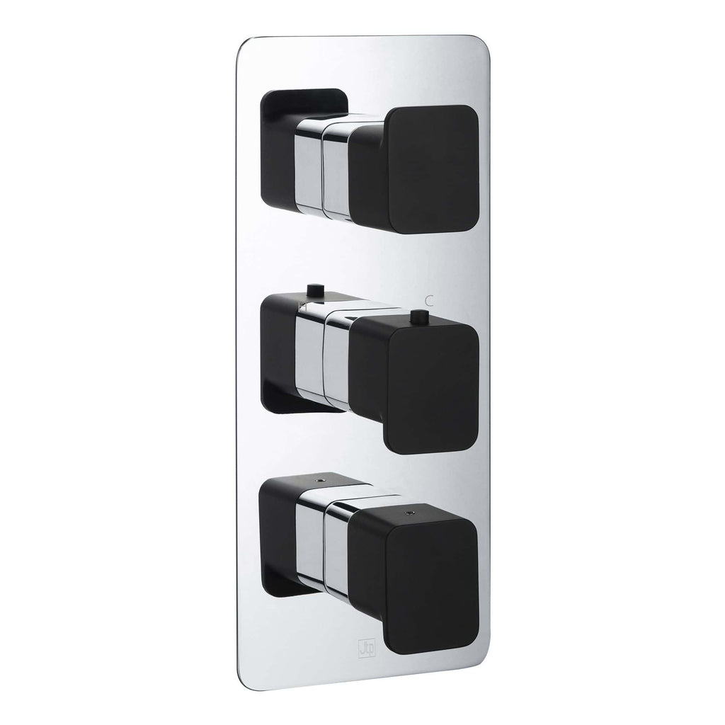 Jtp Axel 2 Outlet 3 Handle Thermostatic Concealed Shower Valve/Matt White