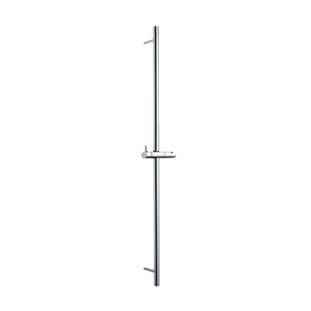 Chrome shower rail with adjustable holder for modern bathroom convenience. Durable and stylish, ideal for personalised shower experiences in contemporary bathrooms.