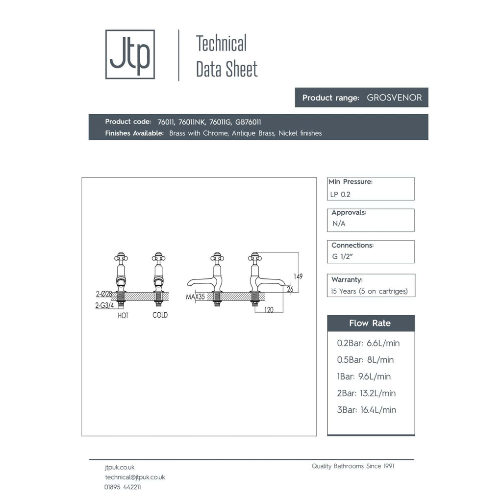 Flexible brass bathroom tap set with chrome finish, featuring hot and cold controls, suitable for bathroom sinks and baths. Includes technical specifications and installation details for high-quality bathroom plumbing fixtures.