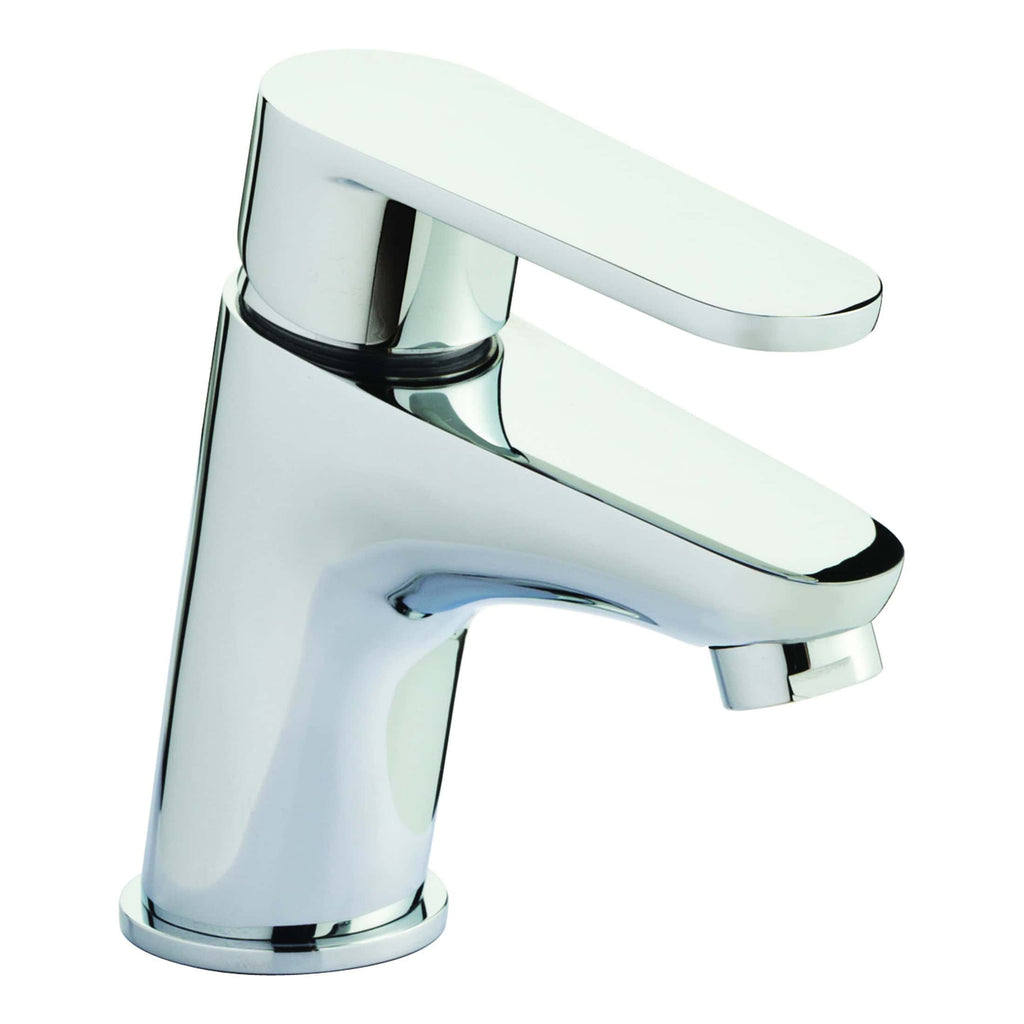 Sleek modern chrome bathroom tap with a single lever design for stylish and efficient water control. Ideal for contemporary bathrooms, offering durability and a polished finish.