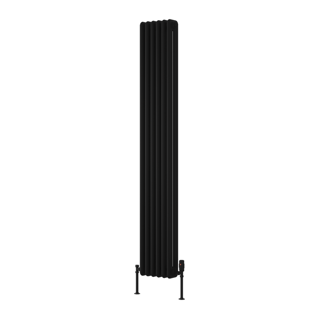 Reina Hedingham Vertical Black Designer Radiator 1800mm X 285mm
