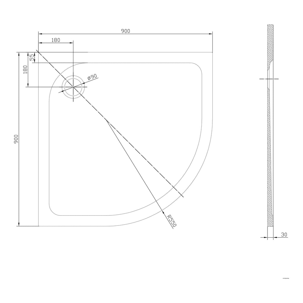 Flexible, modern shower tray installation plan with precise measurements for optimal bathroom design and renovation. Includes detailed technical specifications for bathroom plumbing and fixtures.