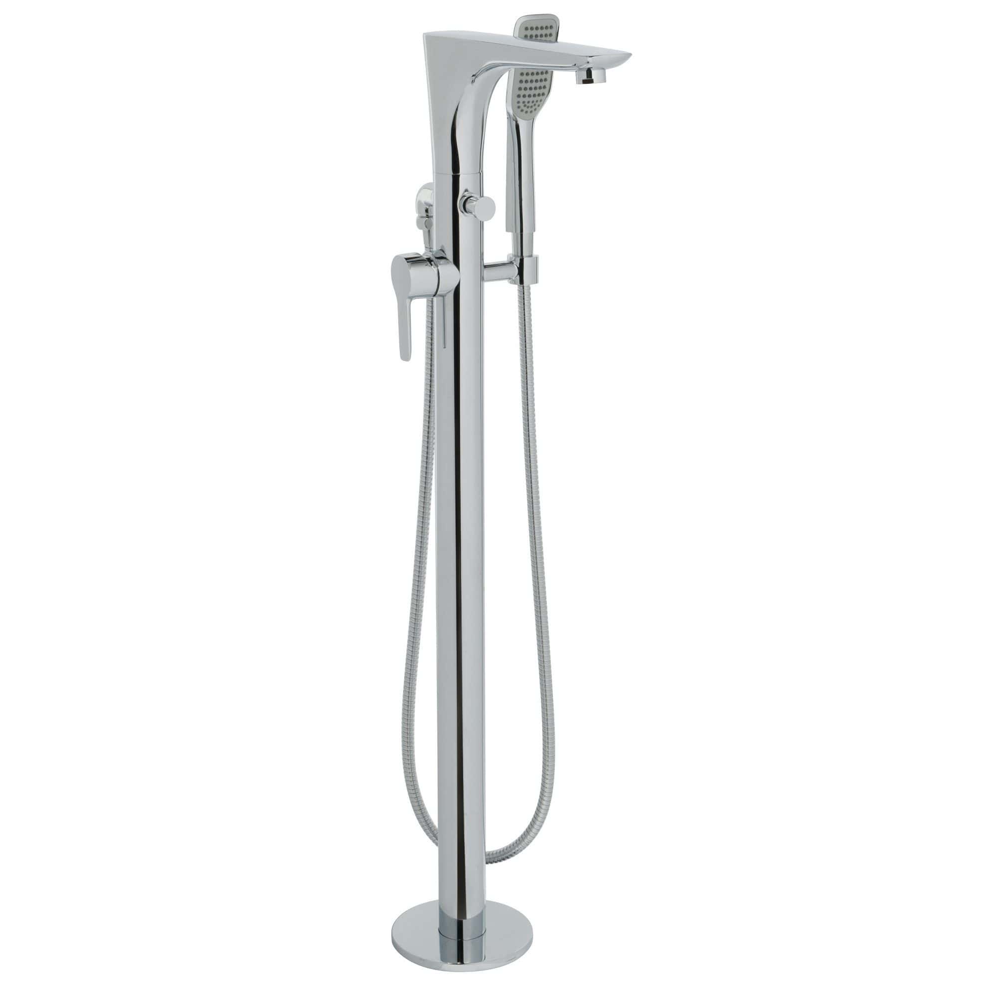 Shower column with handheld showerhead, modern chrome finish, ideal for luxury bathroom renovations, enhancing space and style.